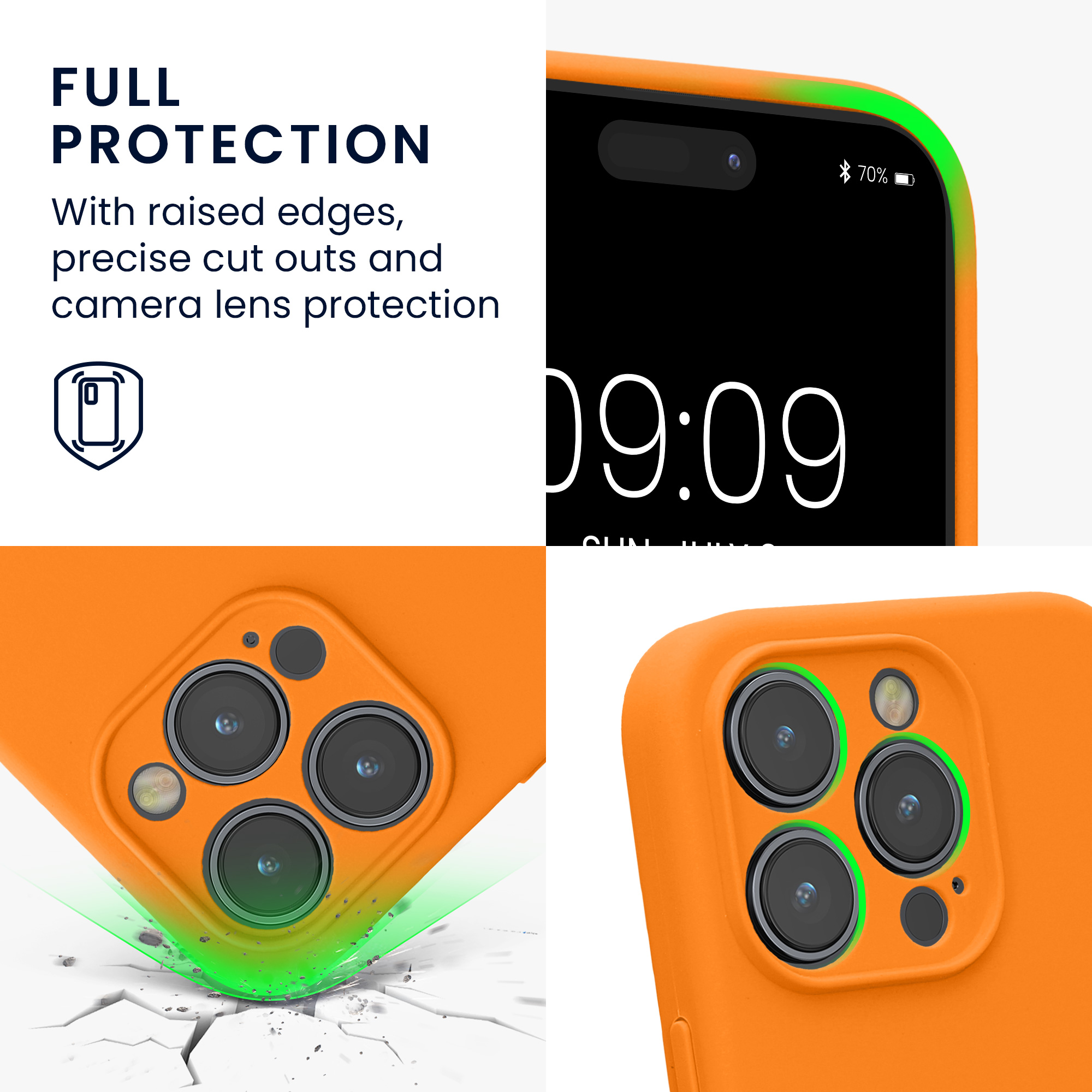 Kryt kwmobile slim soft-touch iPhone 14 Pro oranžová