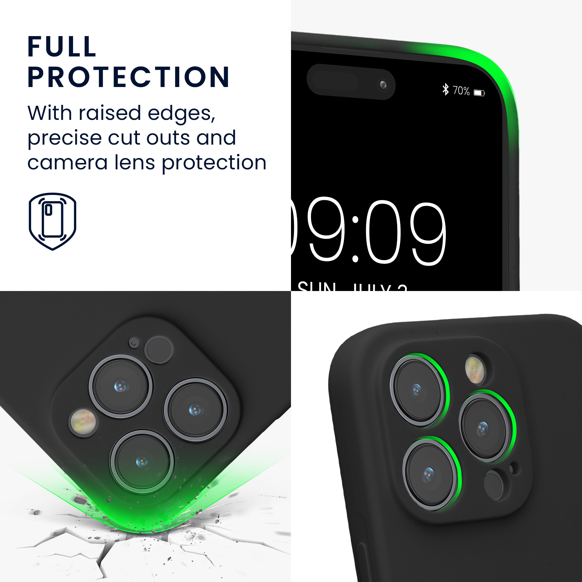 Pouzdro pro Apple iPhone 14 Pro kwmobile tenké silikonové - černá
