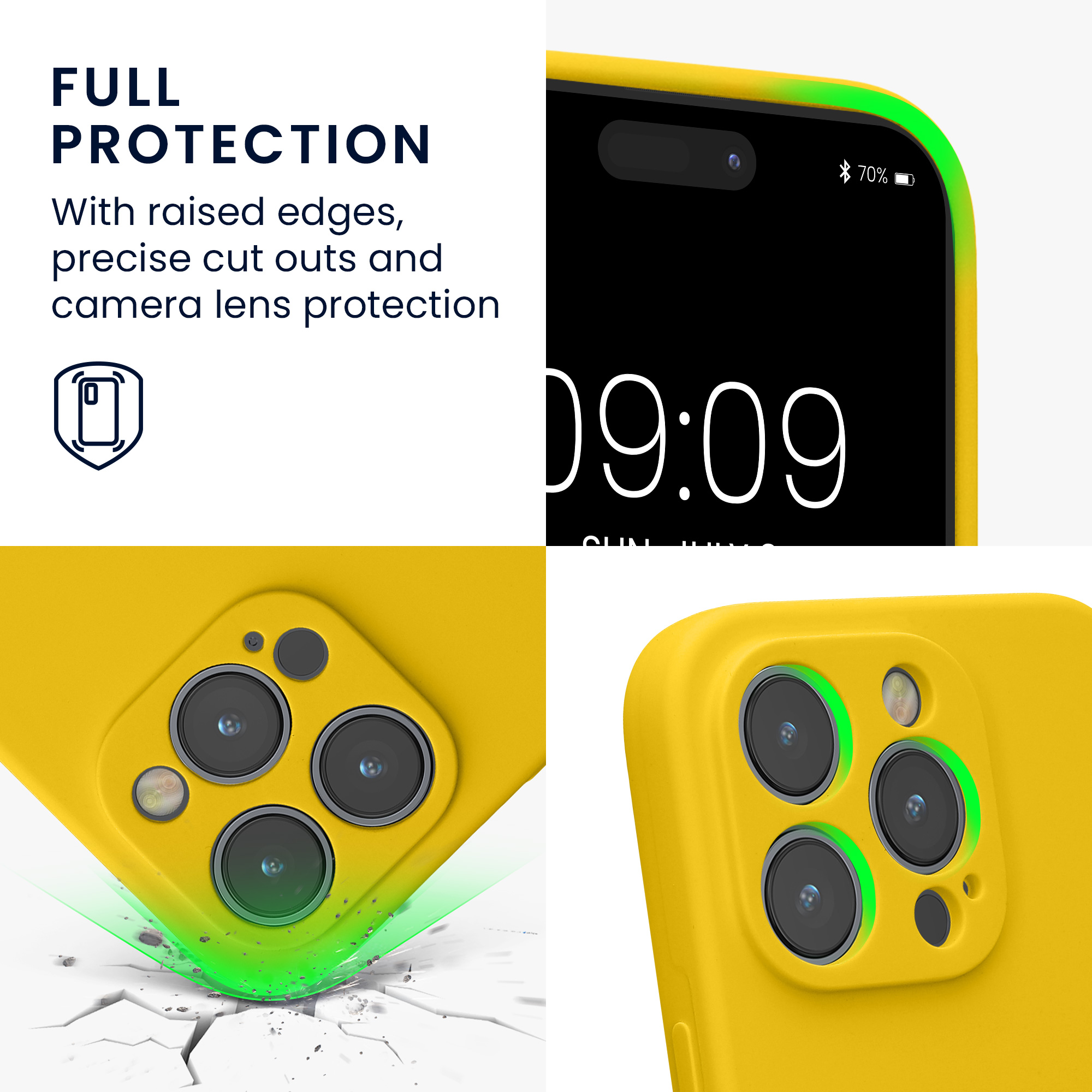 Pouzdro pro Apple iPhone 14 Pro kwmobile tenké silikonové - zářivě žlutá