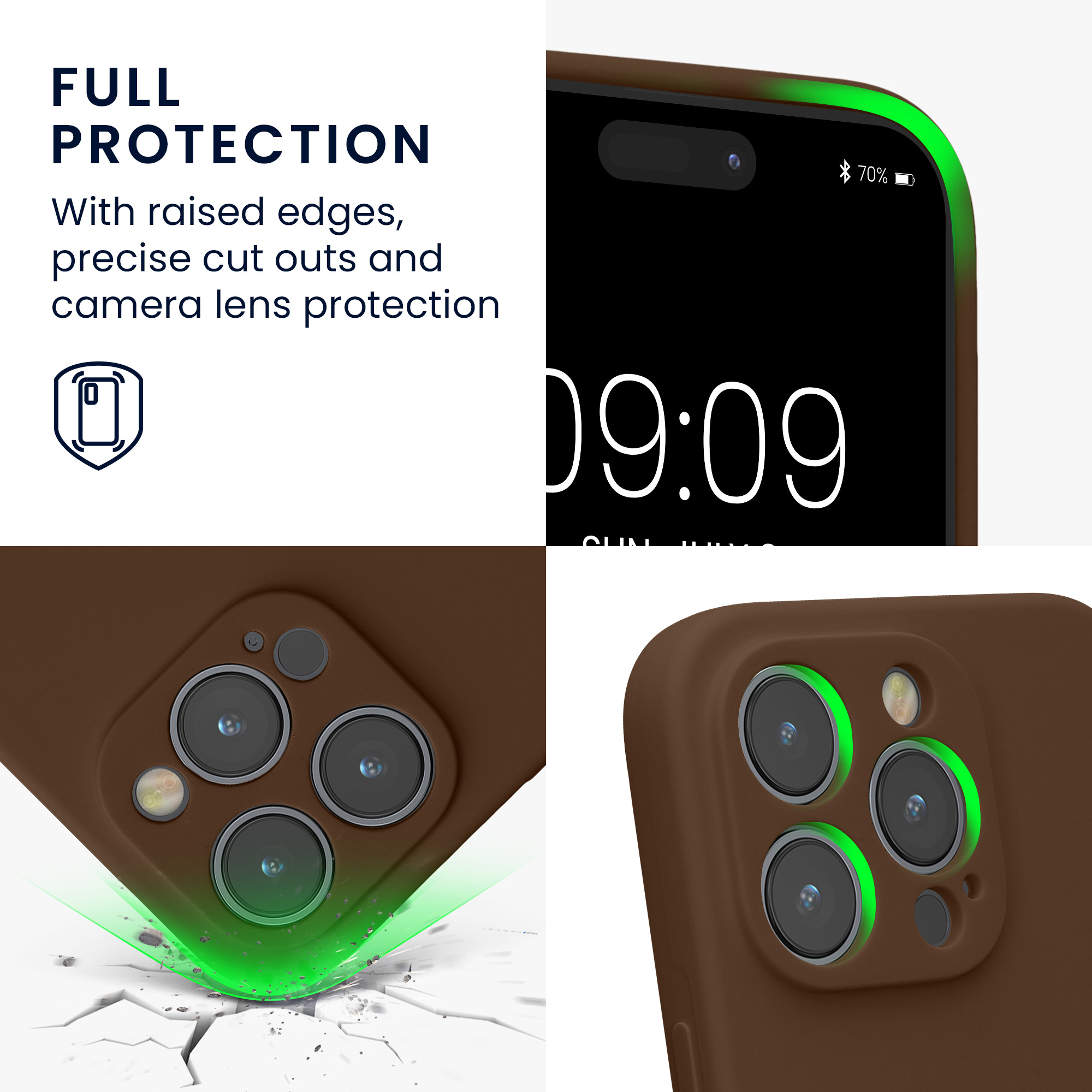 Pouzdro pro Apple iPhone 14 Pro kwmobile tenké silikonové - čokoládová