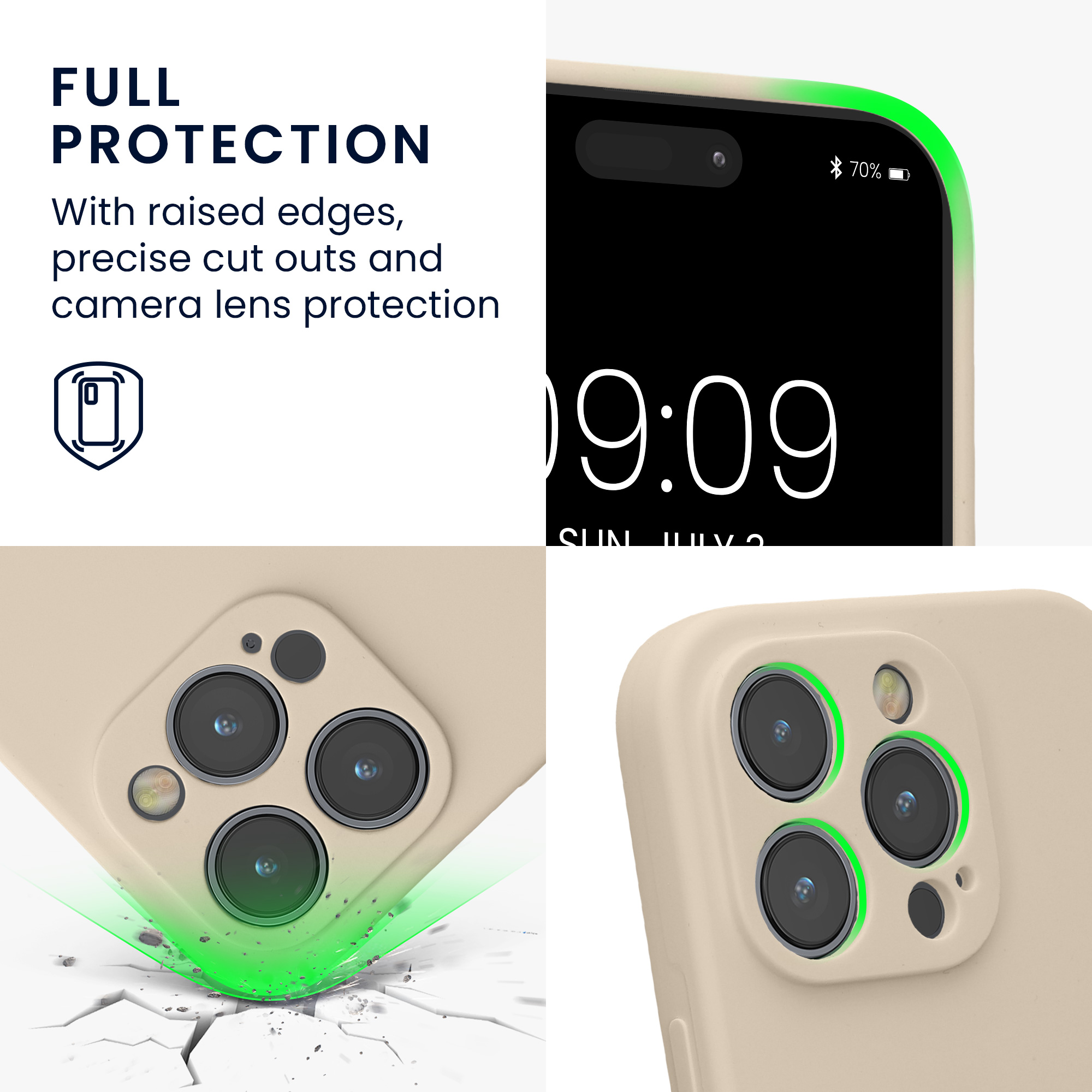 Pouzdro pro Apple iPhone 14 Pro kwmobile tenké silikonové - krémová