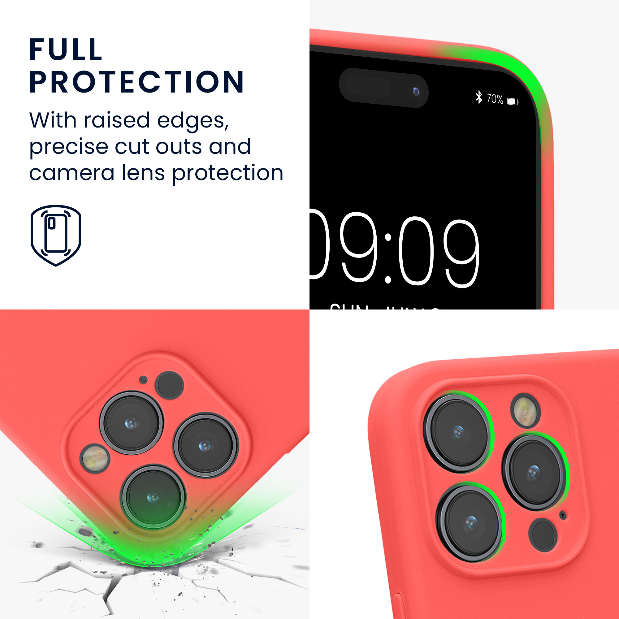 Kryt kwmobile slim soft-touch iPhone 14 Pro Max Neon Coral