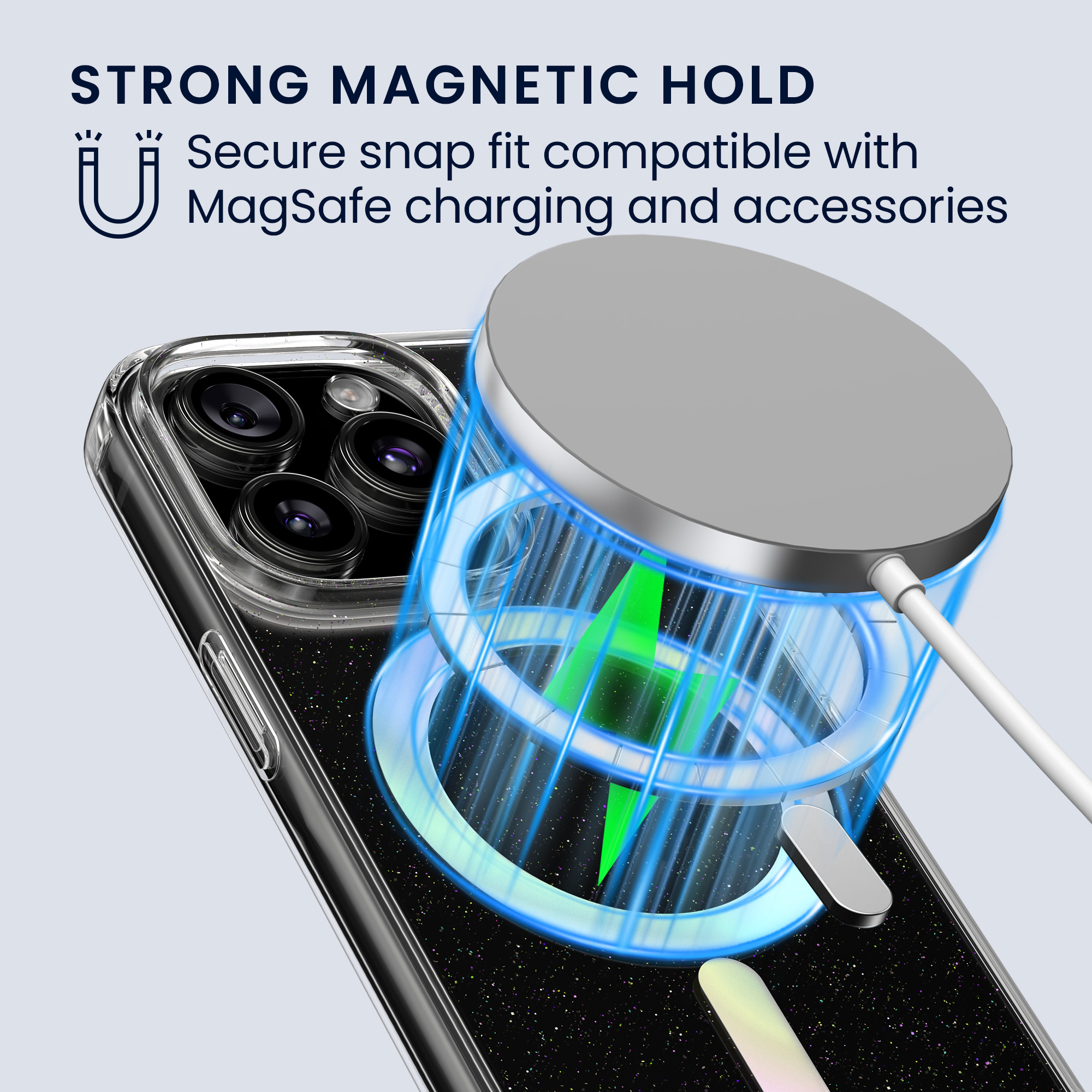 Magnetický kryt kwmobile pro iPhone 15 Pro - třpytivá