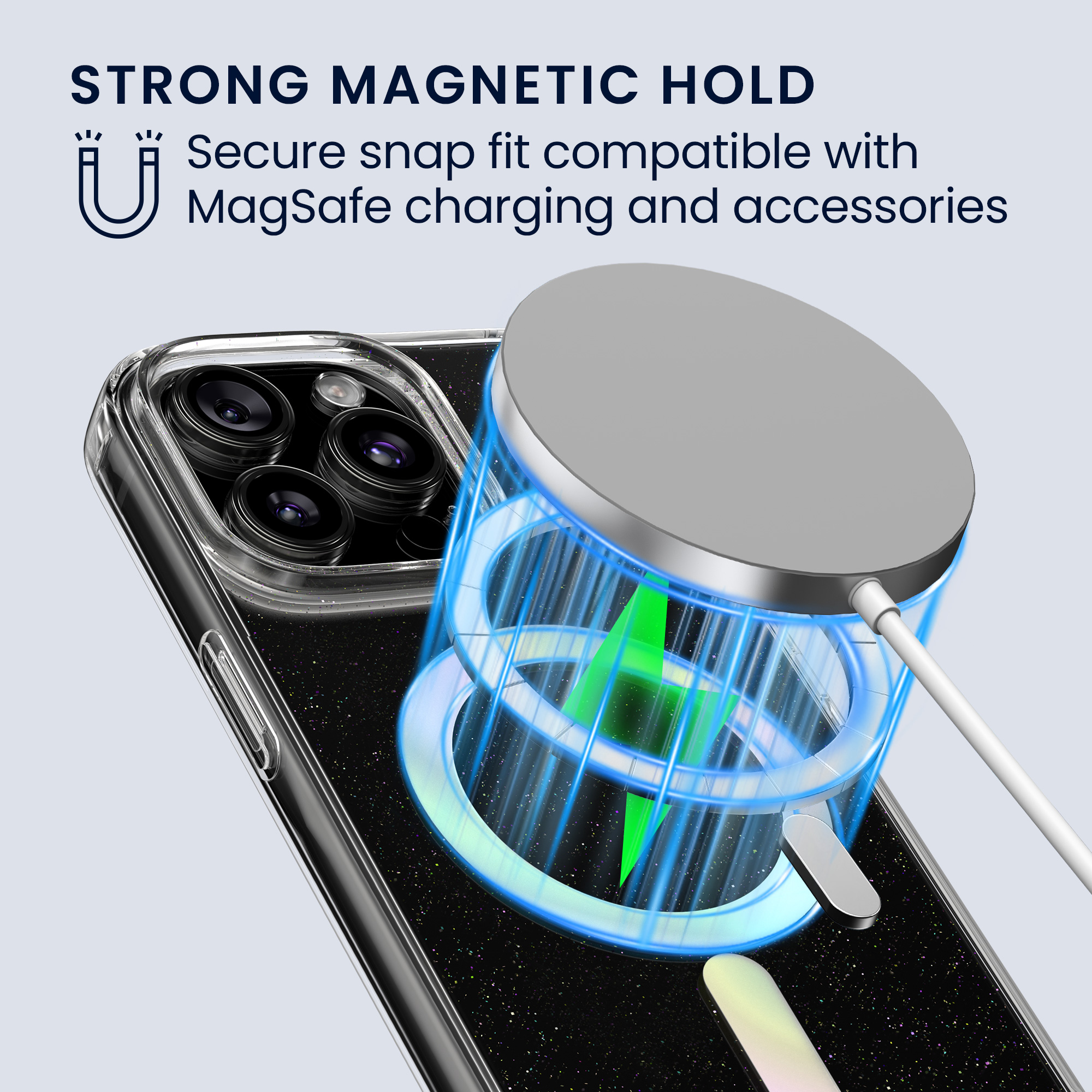 Magnetický kryt kwmobile pro iPhone 15 Pro Max - třpytivá