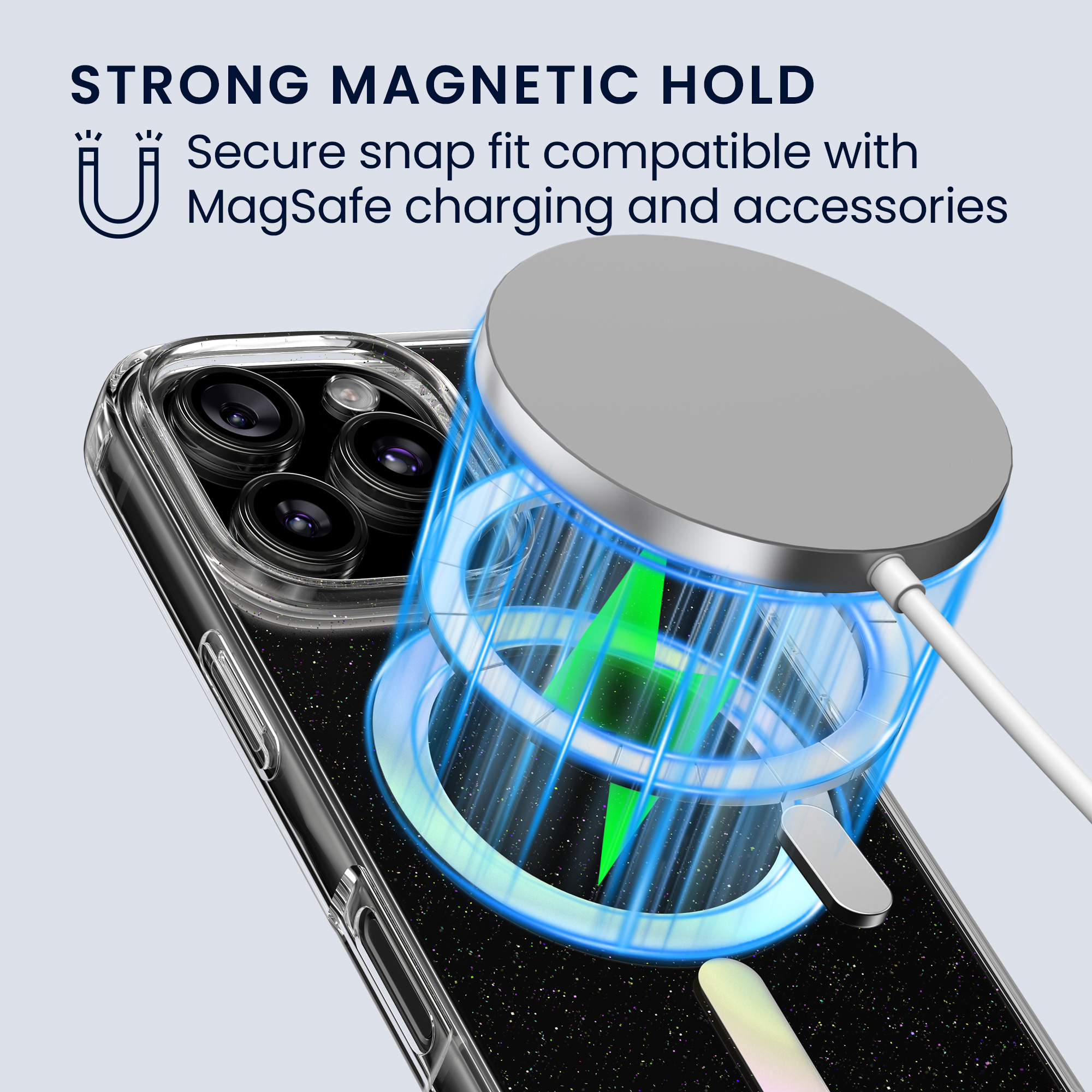 Magnetický kryt na mobil MagSafe Apple iPhone 16 Pro kwmobile - třpytivá
