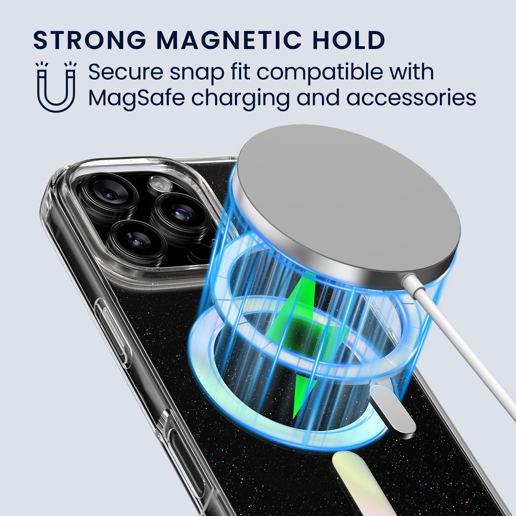 MagSafe kryt Kwmobile pro iPhone 16 Pro Max - třpytivá