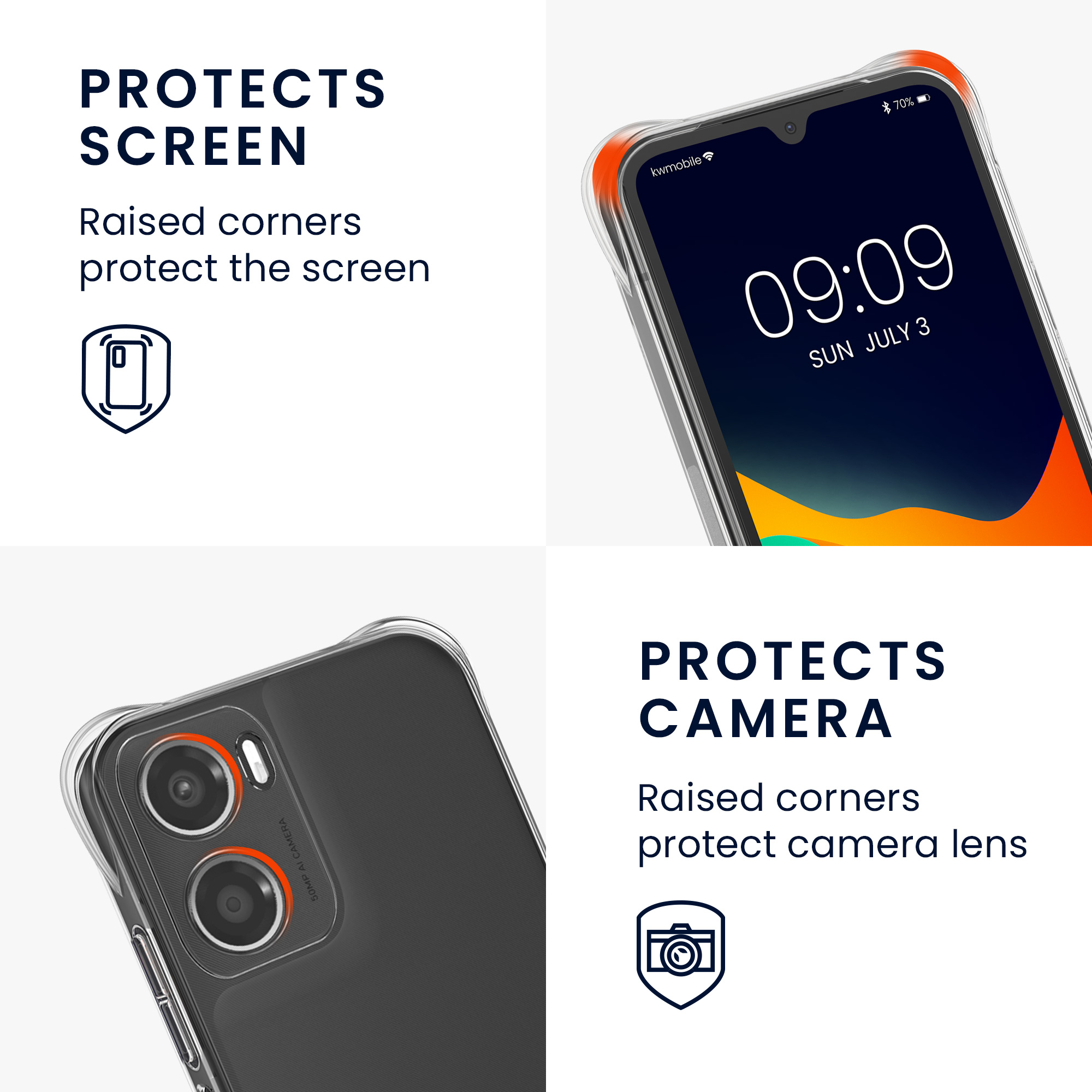 Kryt s popruhem kwmobile pro Motorola Moto G06 - Černá / transparentní