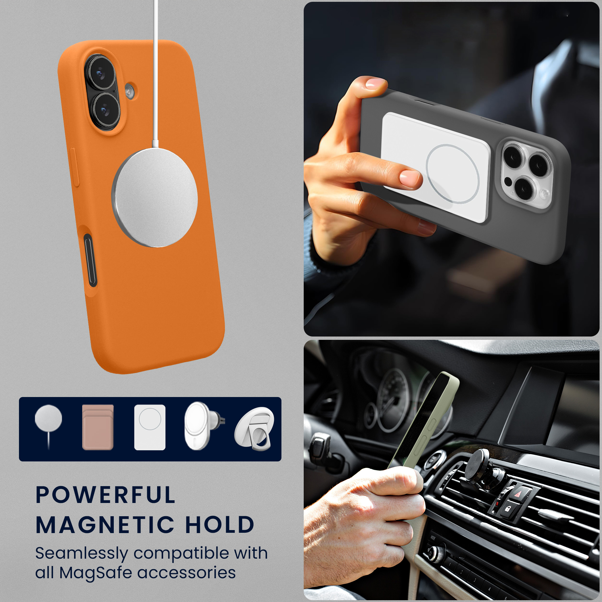TPU silikonové pouzdro pro Apple iPhone 17 kwmobile MagSafe - ovocná oranžová