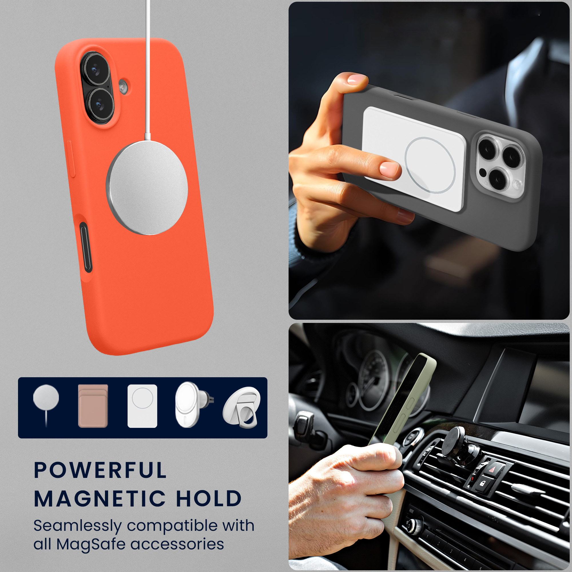 TPU silikonové pouzdro pro Apple iPhone 17 kwmobile MagSafe - neonově korálová