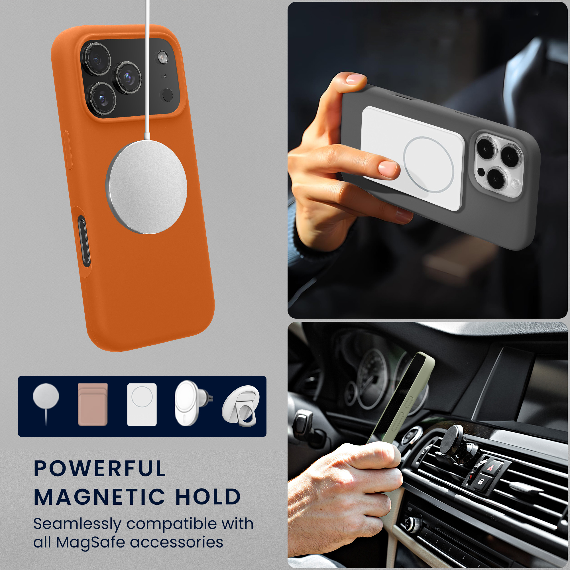 TPU silikonové pouzdro pro Apple iPhone 18 Pro / iPhone 17 Pro kwmobile MagSafe - ovocná oranžová