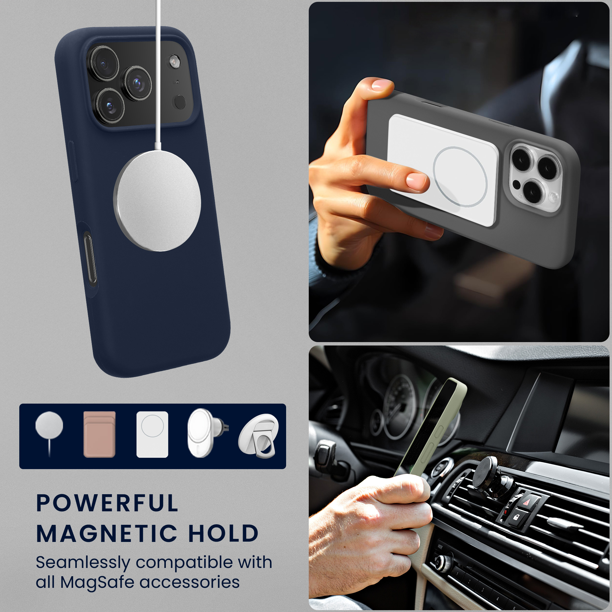 TPU silikonové pouzdro pro Apple iPhone 18 Pro / iPhone 17 Pro kwmobile MagSafe - námořnická modrá