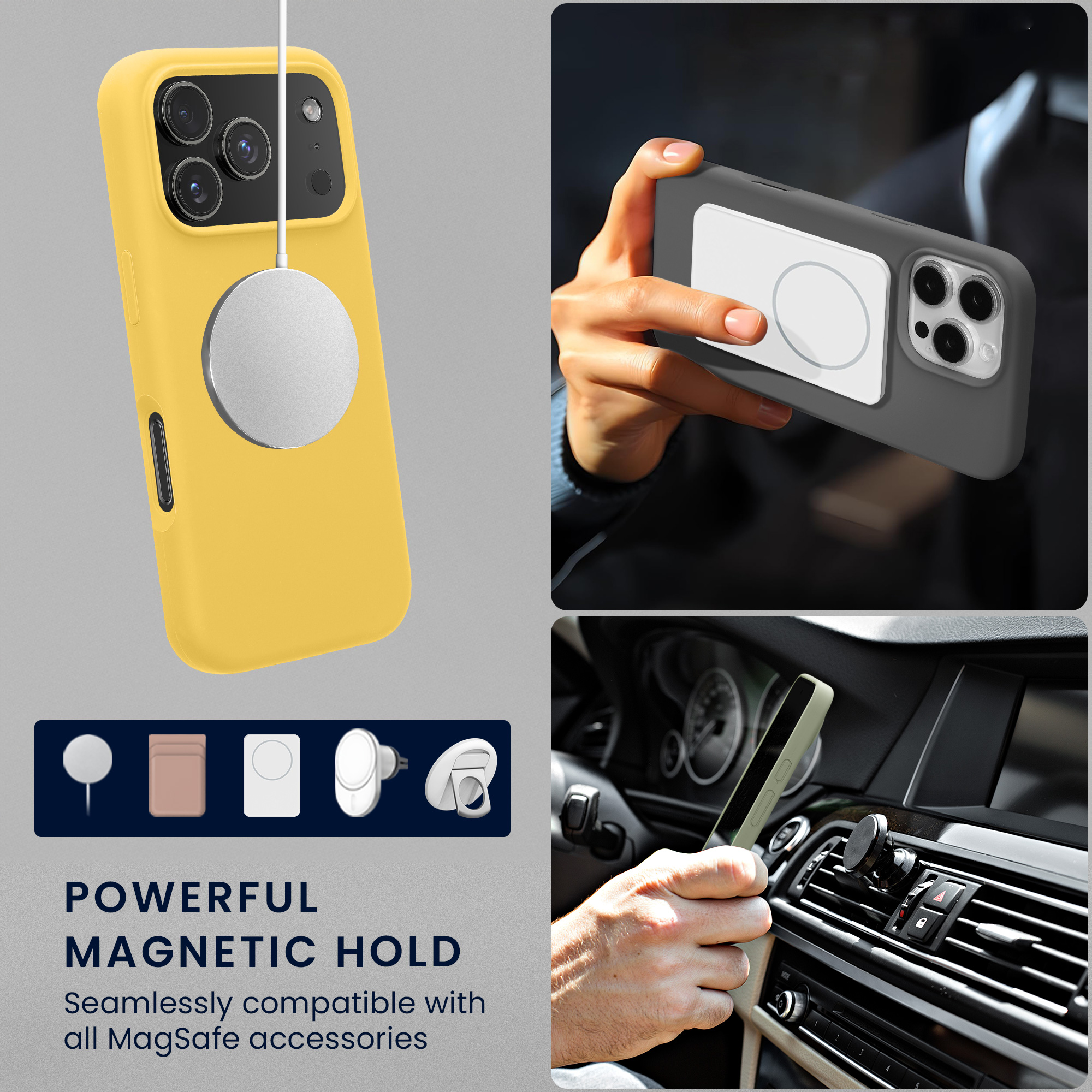 TPU silikonové pouzdro pro Apple iPhone 18 Pro Max / iPhone 17 Pro Max kwmobile MagSafe - zářivě žlutá