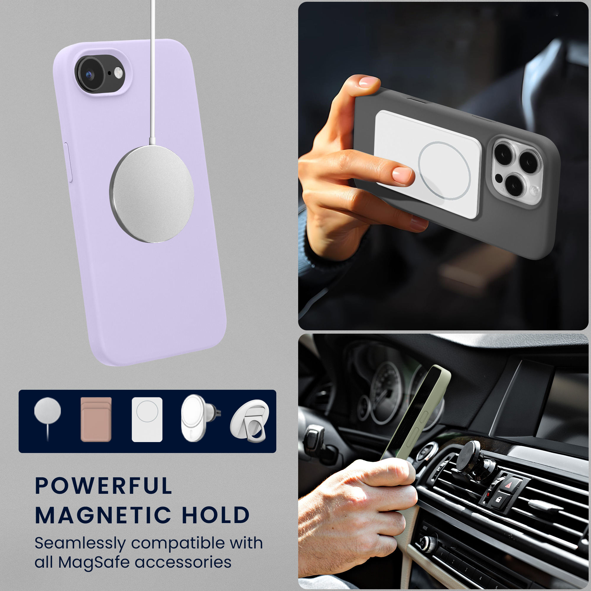 TPU silikonové pouzdro pro Apple iPhone 17e / iPhone 16e kwmobile MagSafe - levandulová