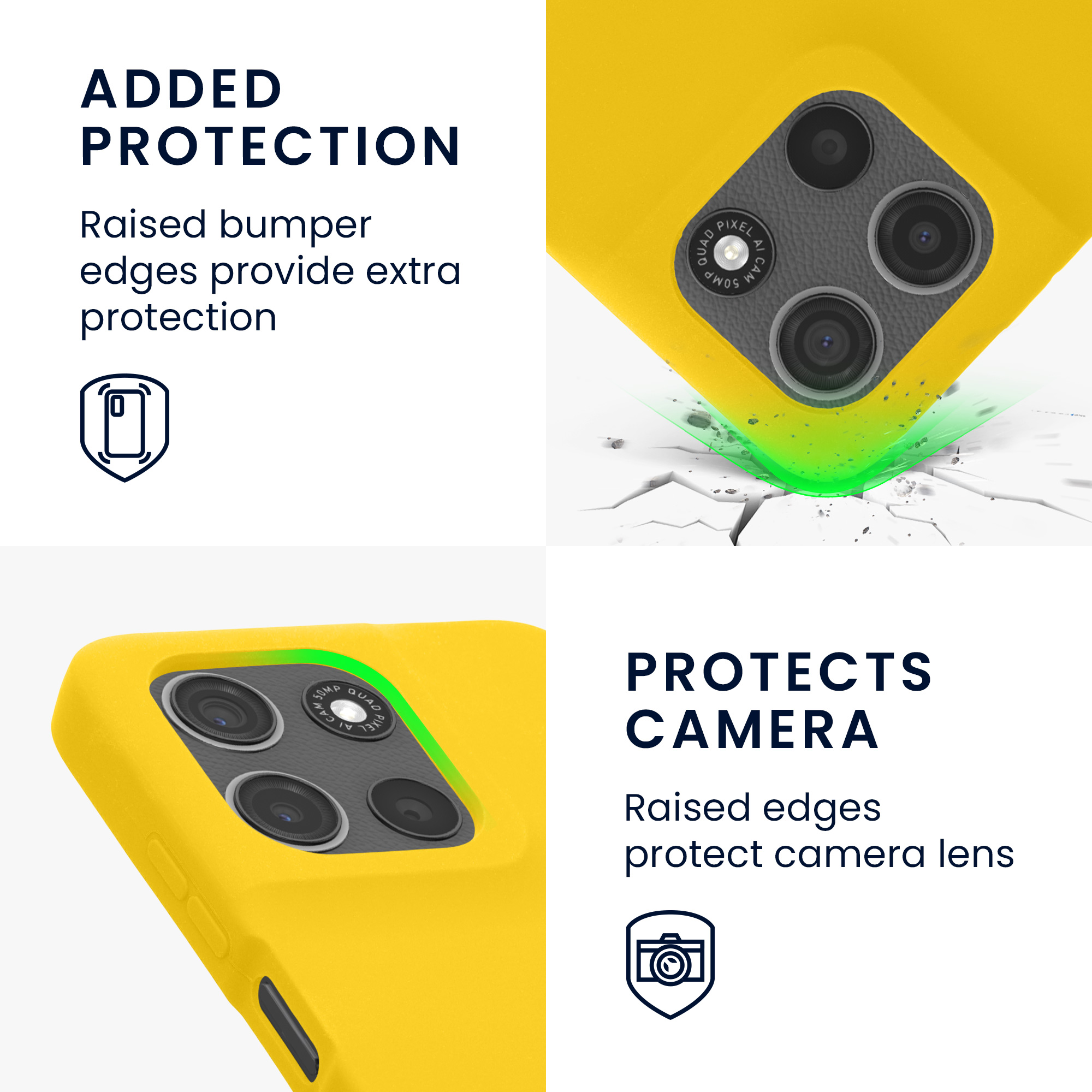 Pouzdro pro Motorola Moto G15 / G15 Power/ G17 / G17 Power kwmobile silikonové - zářivě žlutá