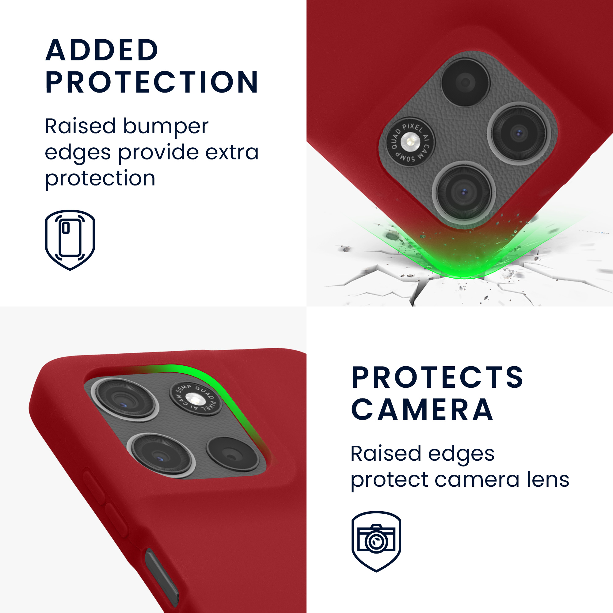 Pouzdro pro Motorola Moto G15 / G15 Power/ G17 / G17 Power kwmobile silikonové - rebarborová červená
