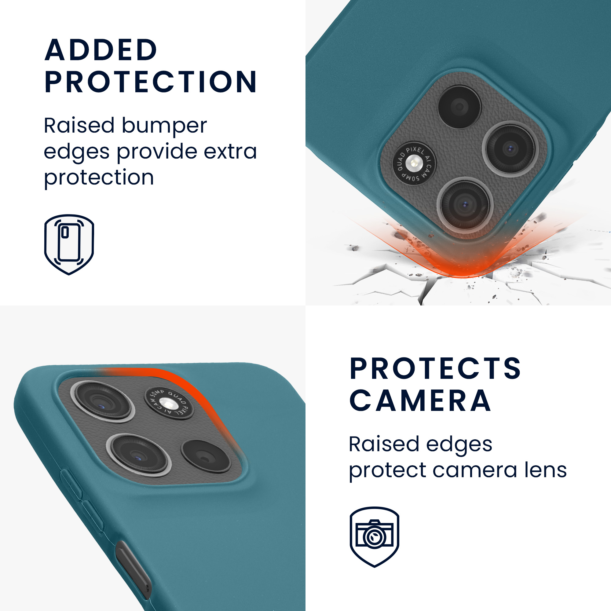 Pouzdro pro Motorola Moto G15 / G15 Power/ G17 / G17 Power kwmobile TPU - petrolejová