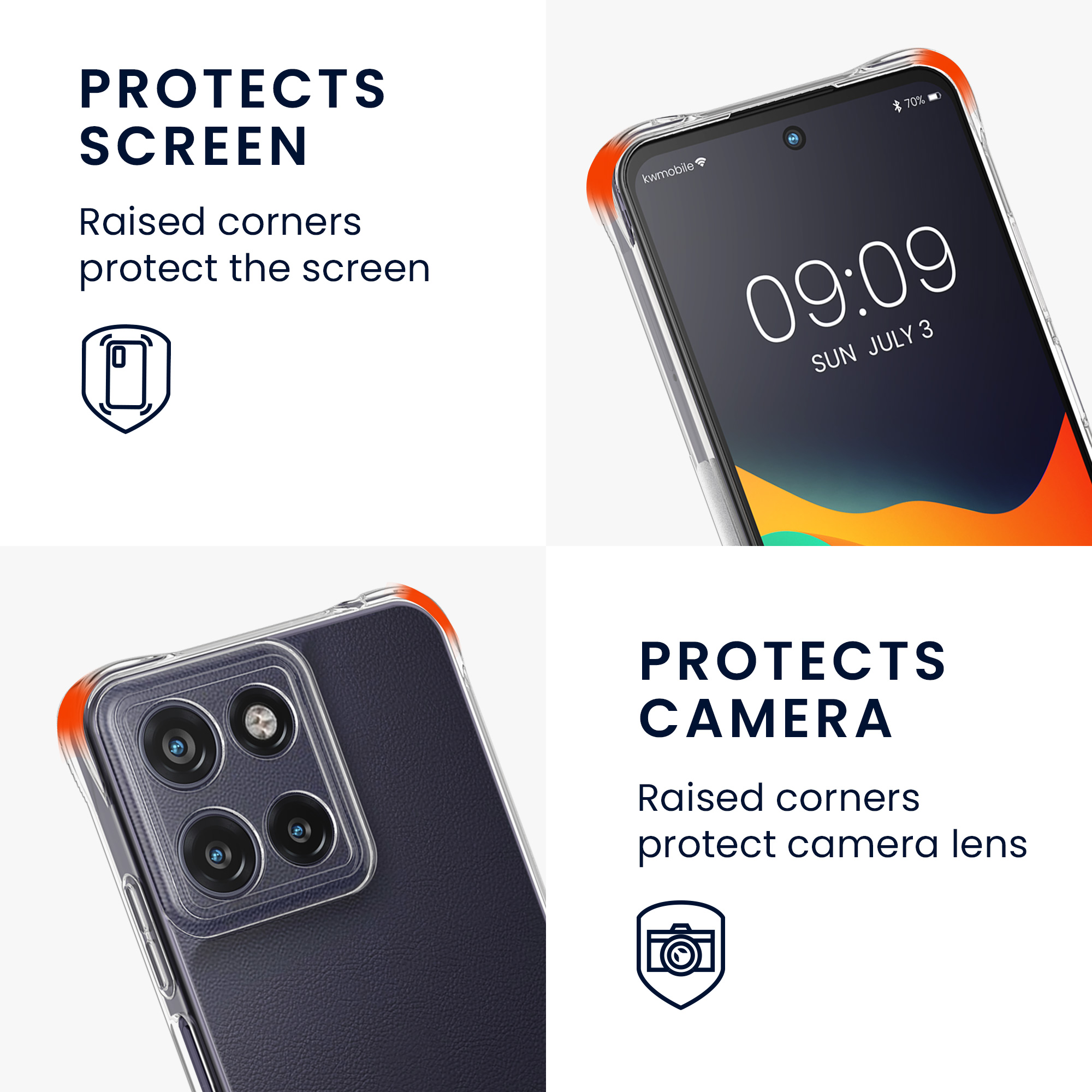 Pouzdro s popruhem (crossbody) pro Motorola Moto G15 / G15 Power/ G17 / G17 Power kwmobile TPU - transparentní
