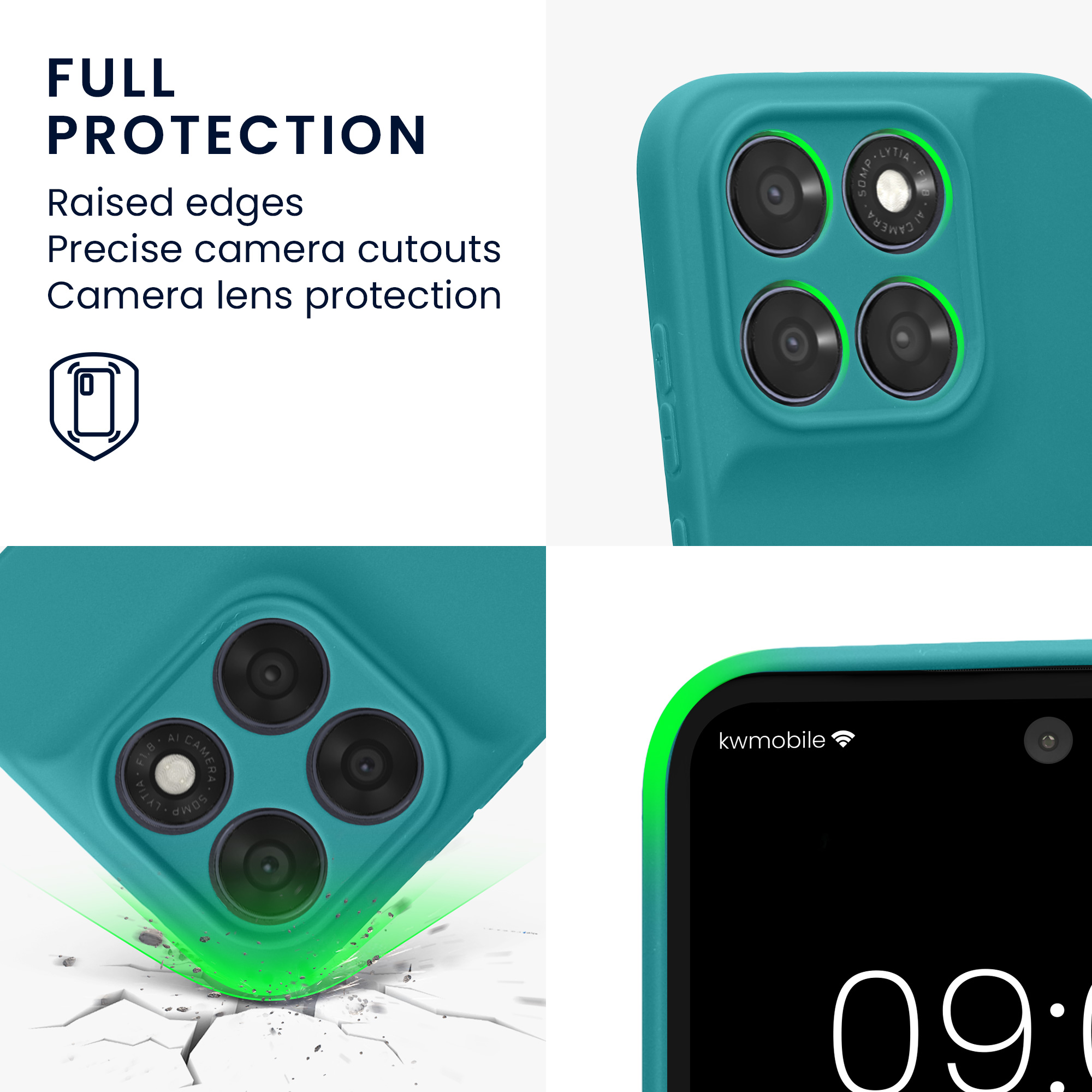 Kryt na mobil Motorola Moto G67 / G77 / G87, tenký - kwmobile, petrolejový