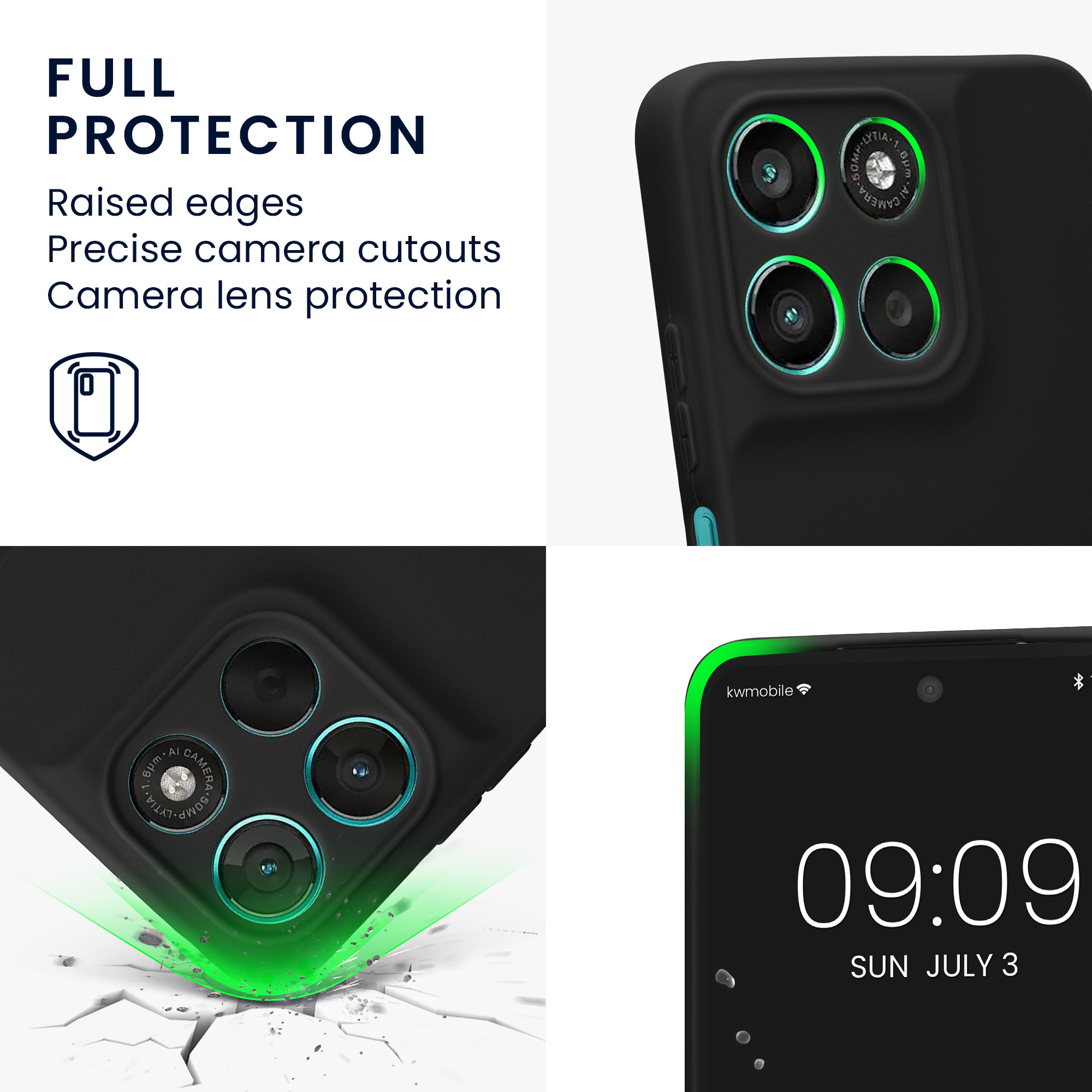 Pouzdro pro Motorola Moto G57 Power / Moto G67 Power kwmobile tenké TPU - matná černá