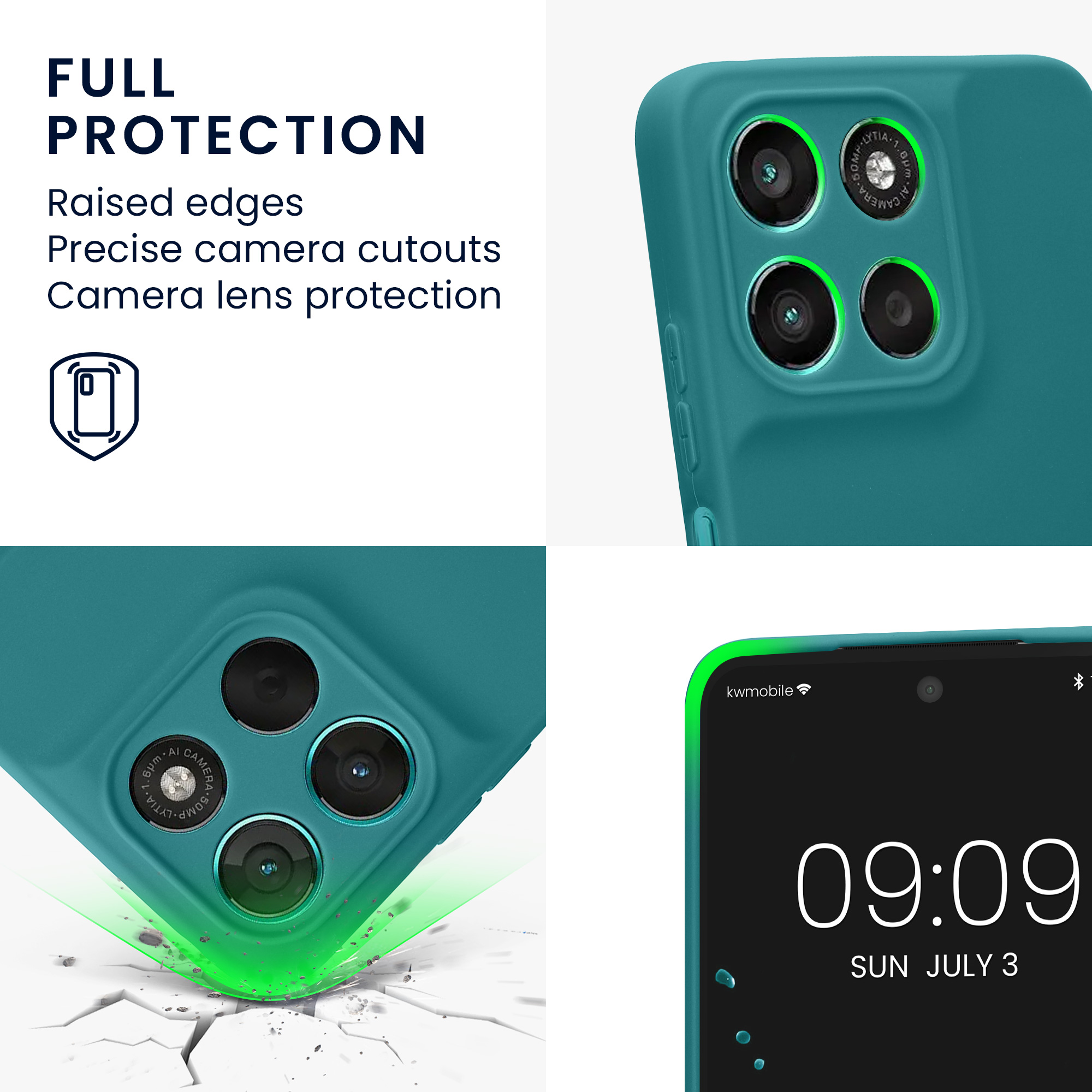Pouzdro pro Motorola Moto G57 Power / Moto G67 Power kwmobile tenké TPU - petrolejová