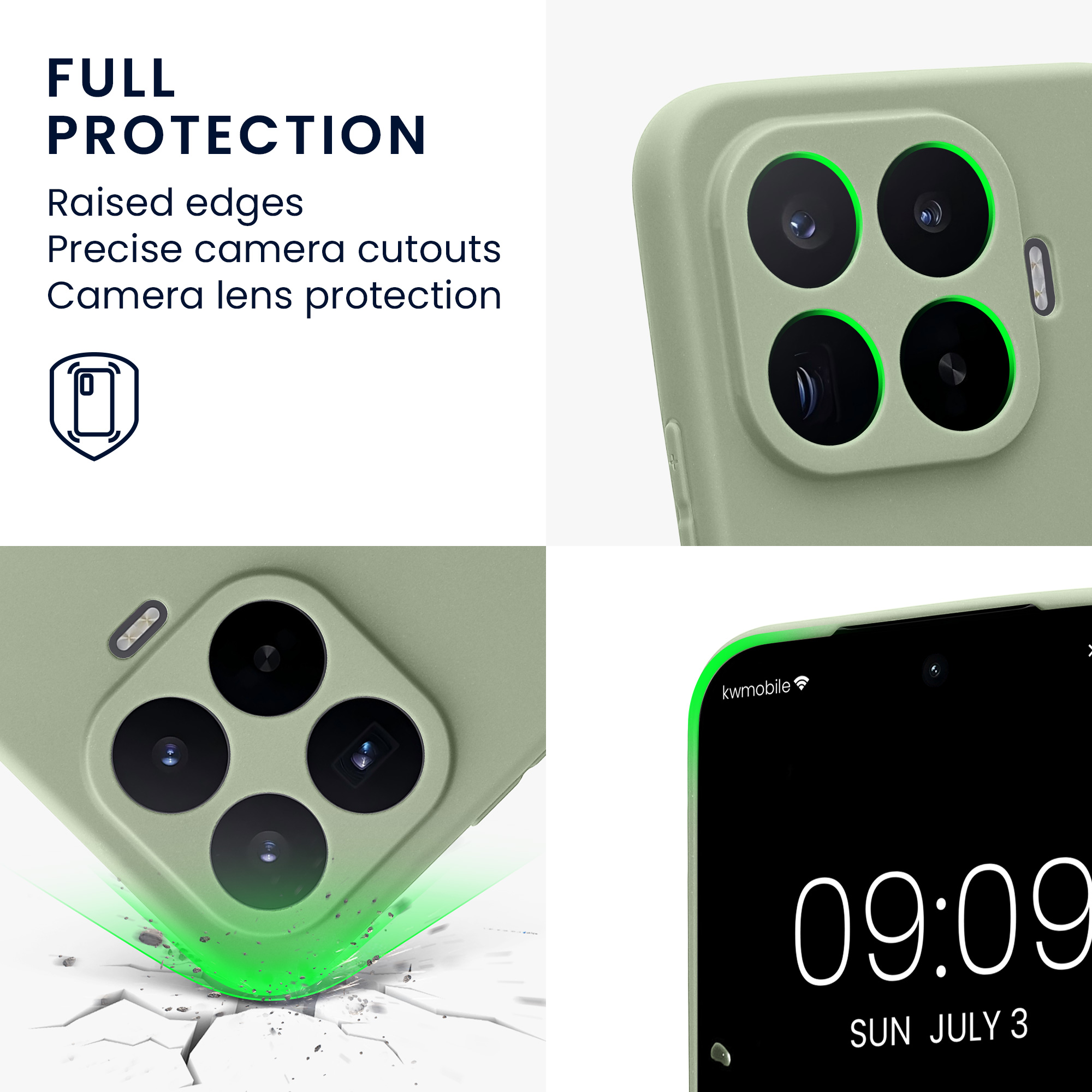 Pouzdro pro Xiaomi 17T Pro kwmobile tenké TPU - šedozelená