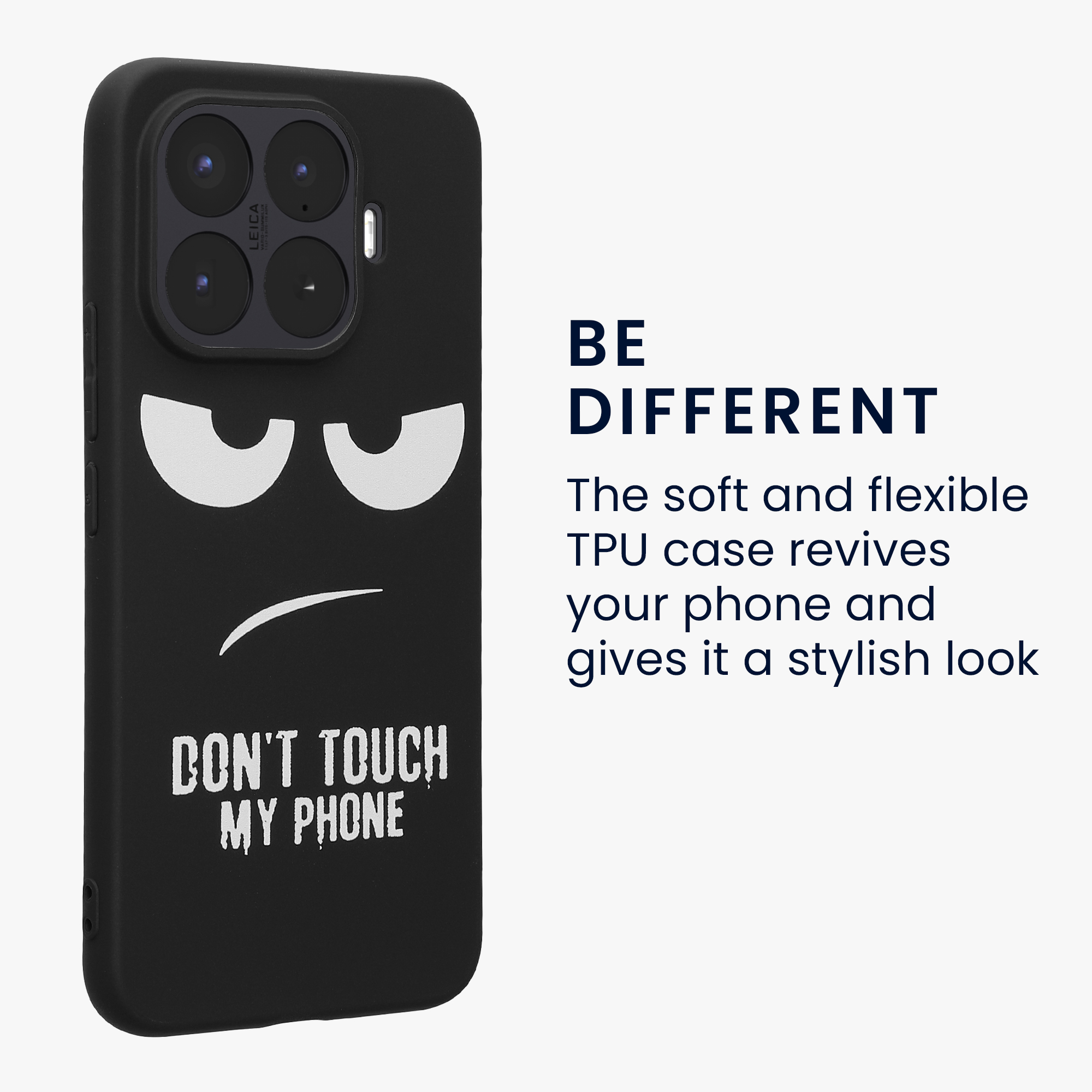 TPU silikonové pouzdro pro Xiaomi 17T Pro kwmobile - bílá „nesahej na můj telefon“ / černá