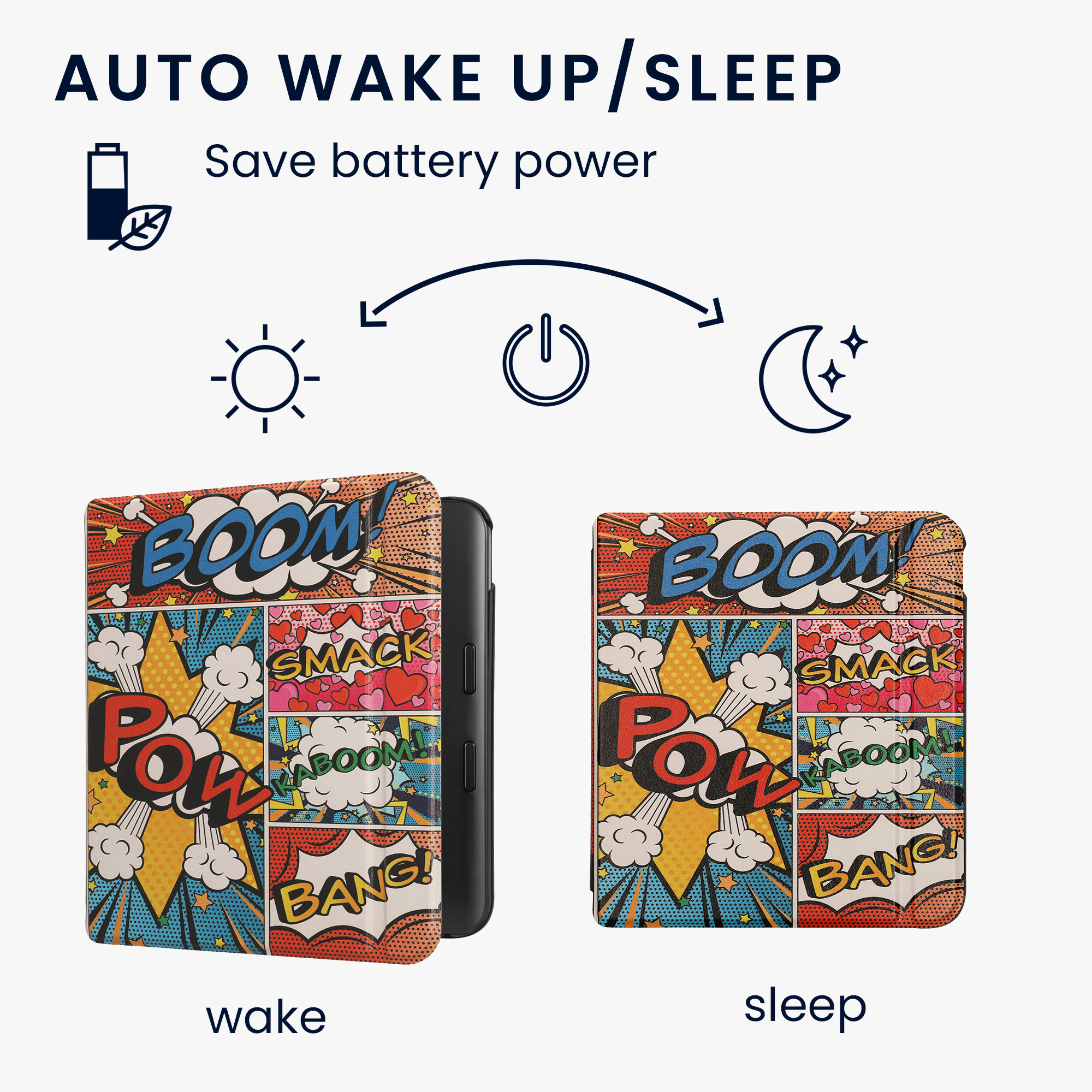 kwmobile pouzdro na čtečku Kobo Libra Colour, Comic Book Symbols with vícebarevná
