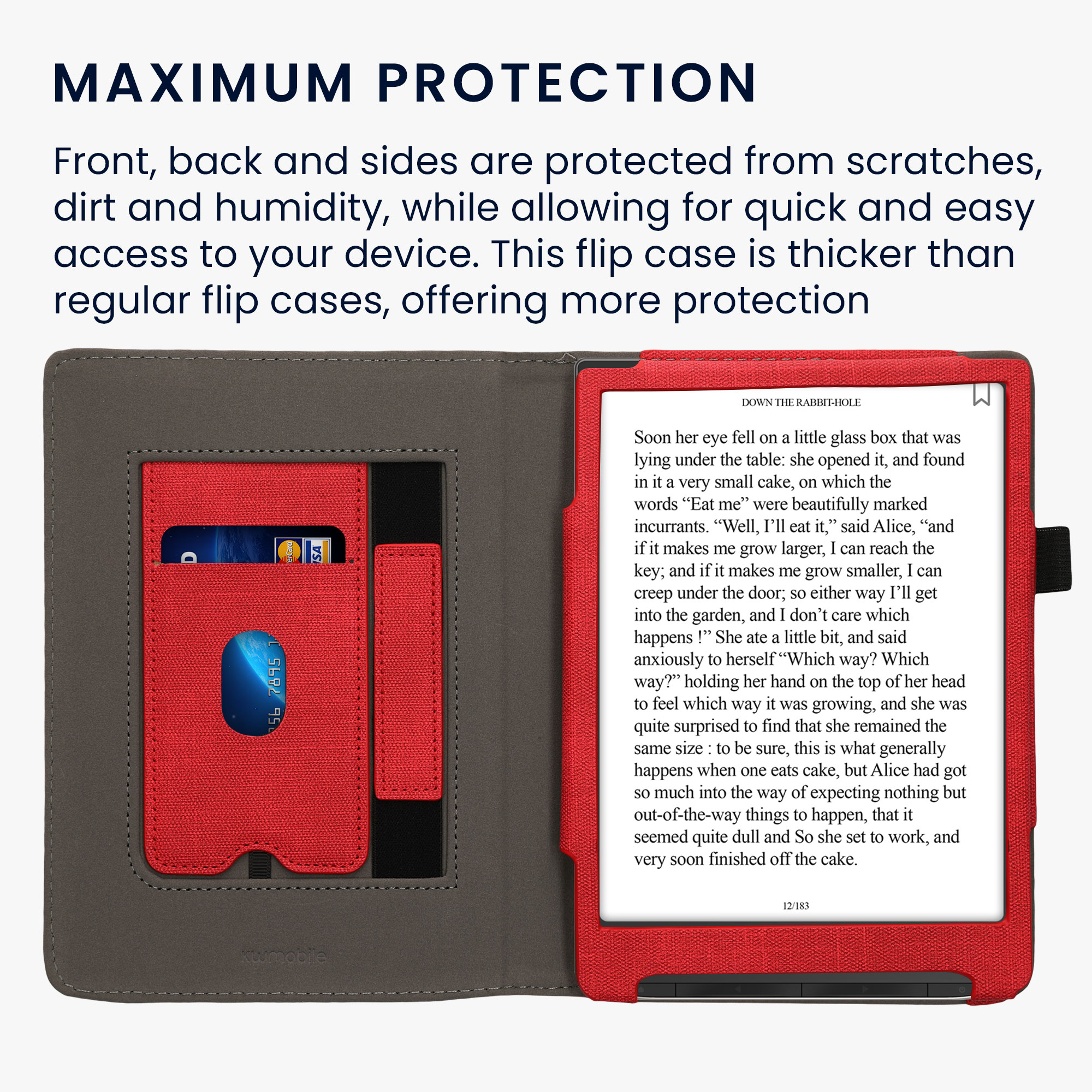 Pouzdro na čtečku kwmobile pro Pocketbook InkPad 4 / Color 3 / Color… - červená / tmavě šedá