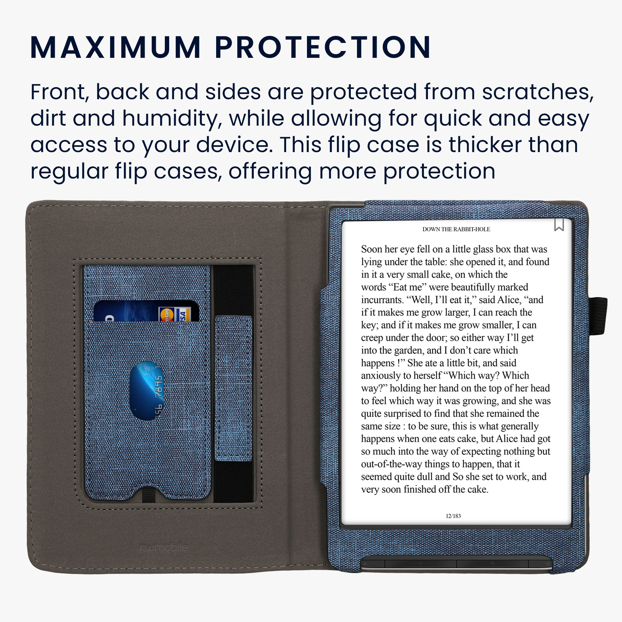 Pouzdro na čtečku kwmobile pro Pocketbook InkPad 4 / Color 3 / Color… - tmavě modrá / tmavě šedá