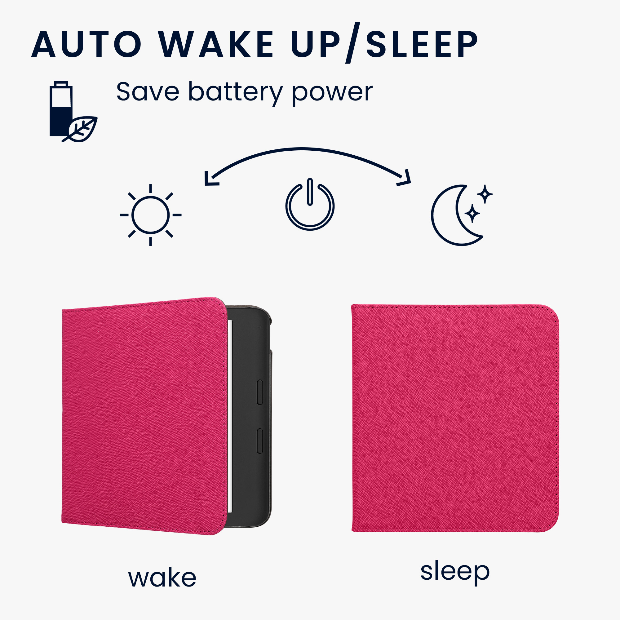 Pouzdro pro Kobo Libra Colour kwmobile - neonově růžová