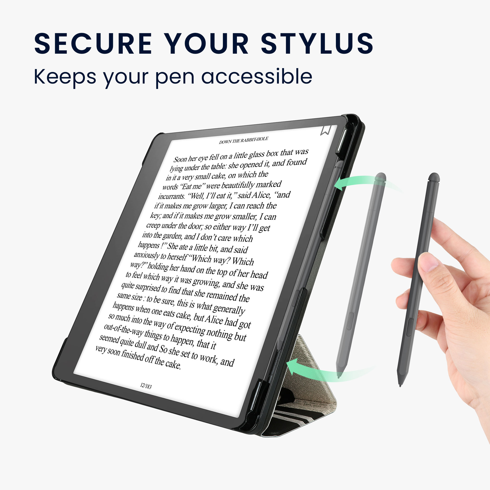 Obal pro Amazon Kindle Scribe (2022/2024) kwmobile se stojánkem z eko kůže - motiv dívka s knihami