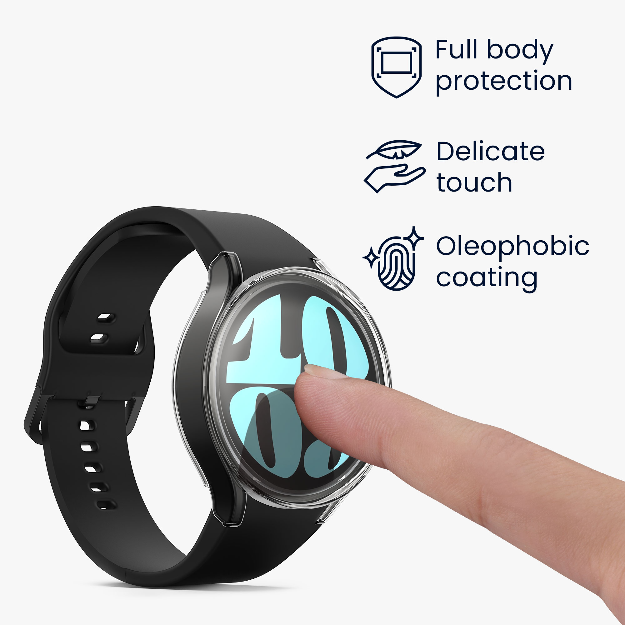 2x obal s ochranným sklem pro Samsung Galaxy Watch 6 40mm kwmobile silikonové - transparentní