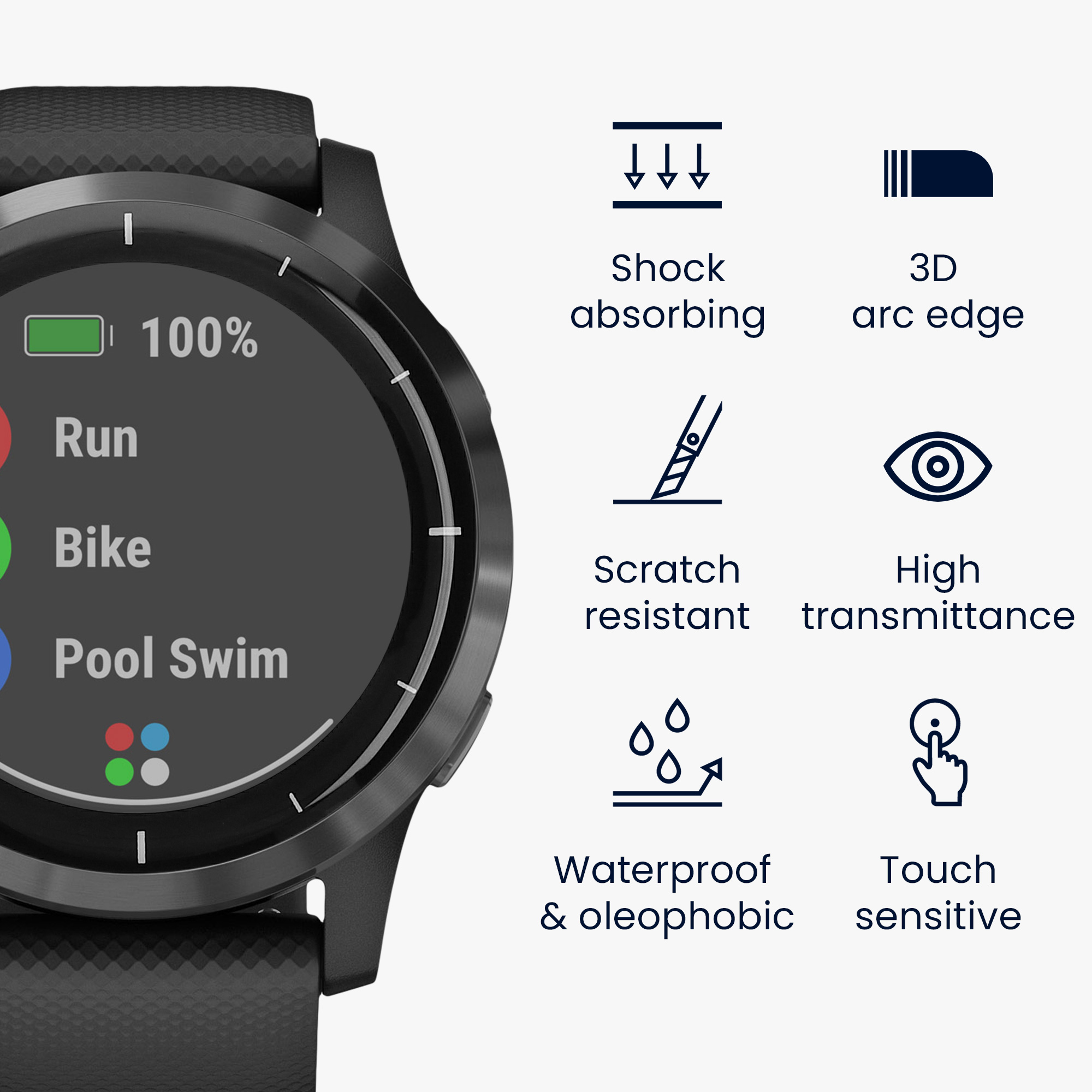 Ochranná fólie kwmobile pro Garmin Vivoactive 4 (45 mm) - 2 ks