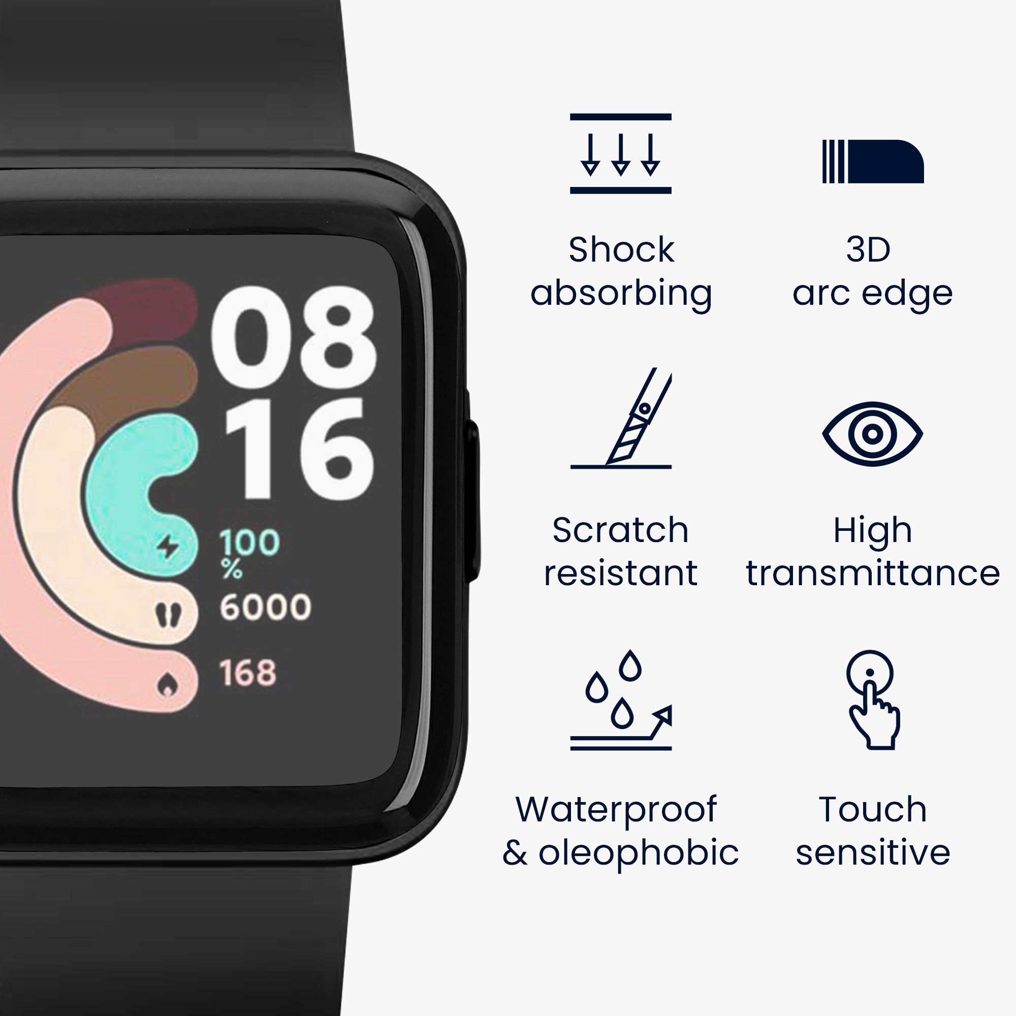 kwmobile ochranná fólie proti otiskům Redmi Watch 2 Lite 2 ks