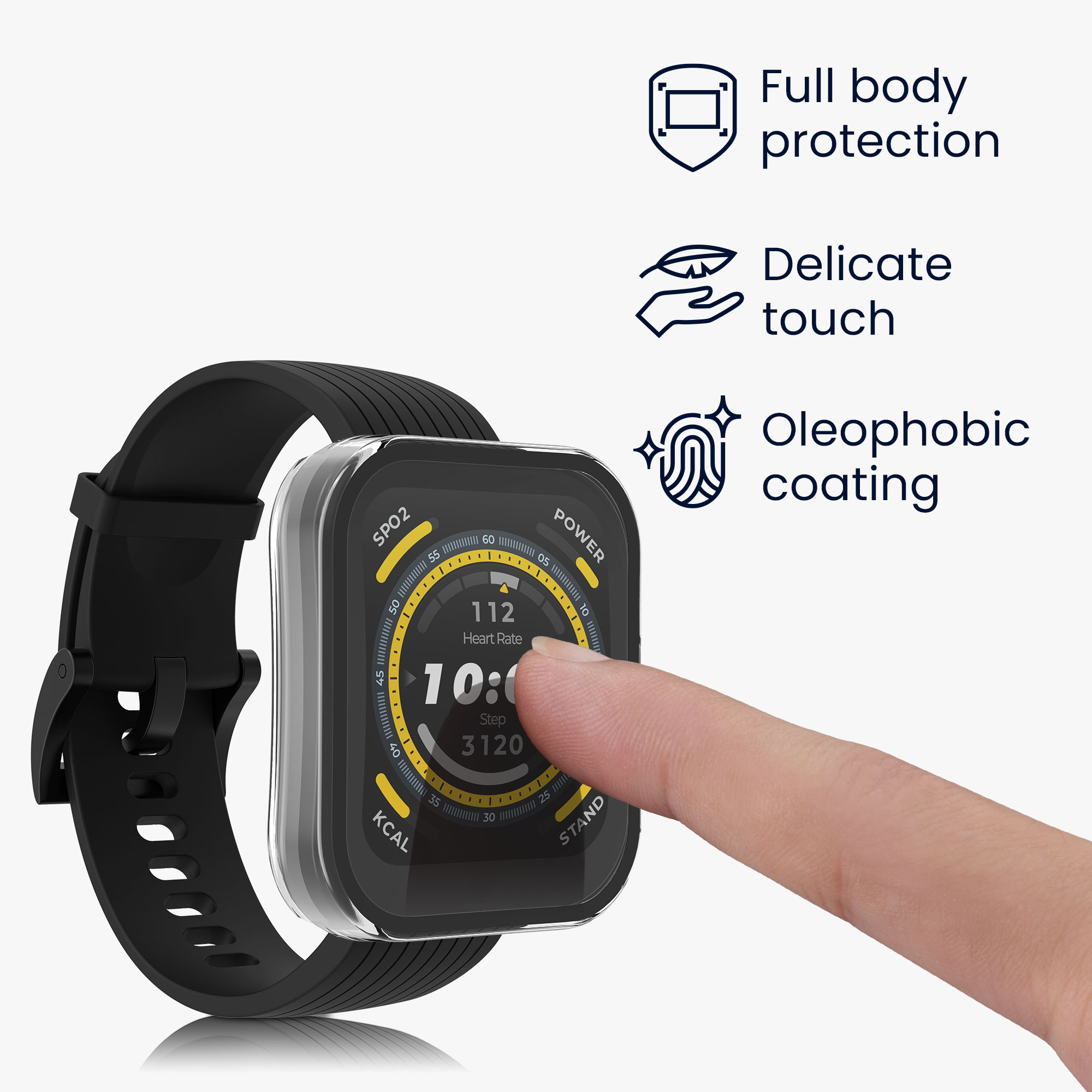 Sada 2 krytů s ochranou displeje pro Huami Amazfit Bip 5 kwmobile - transparentní a starorůžová