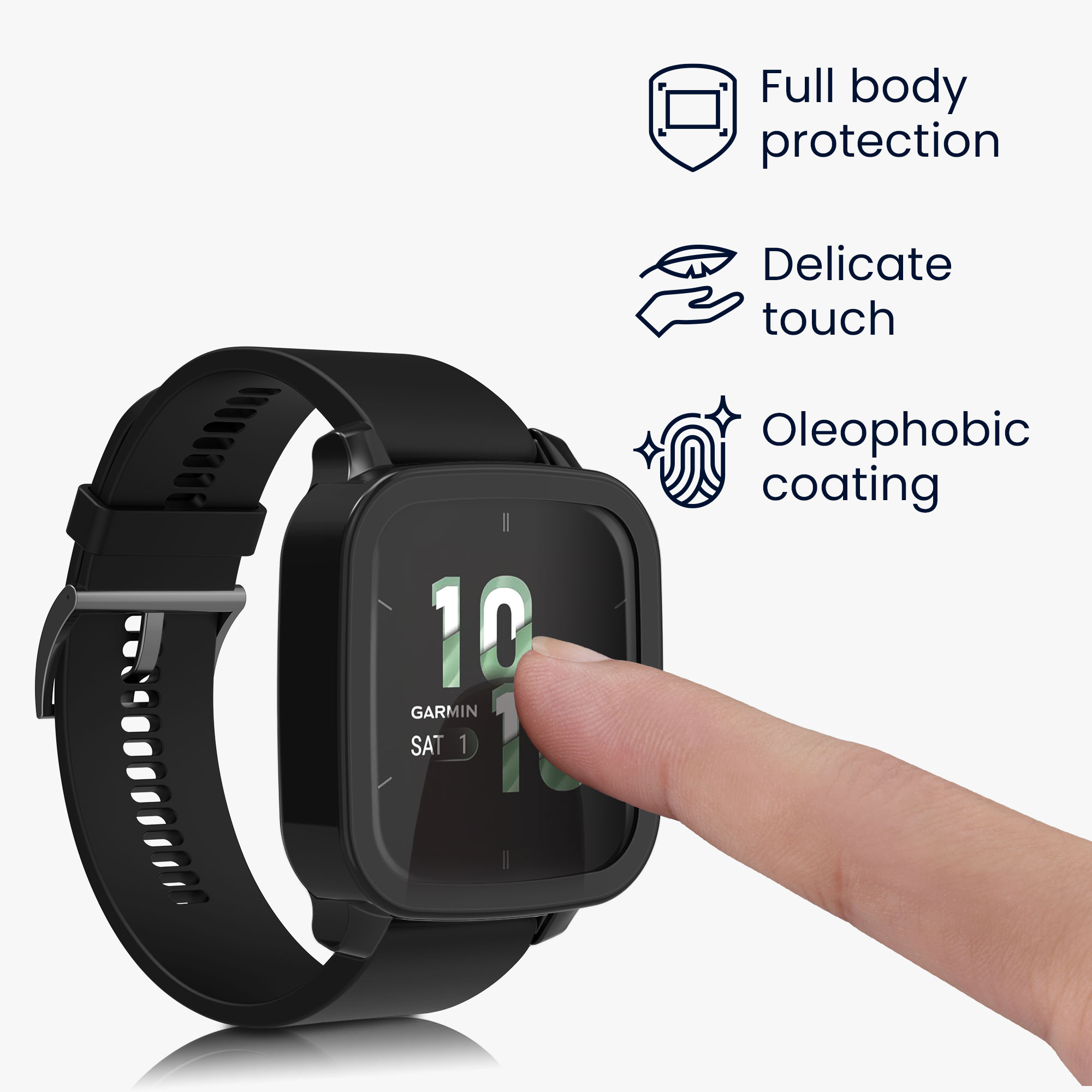 2 ks Ochranný kryt kwmobile pro Garmin Venu Sq 2 Music / Sq 2 - černá / starorůžová