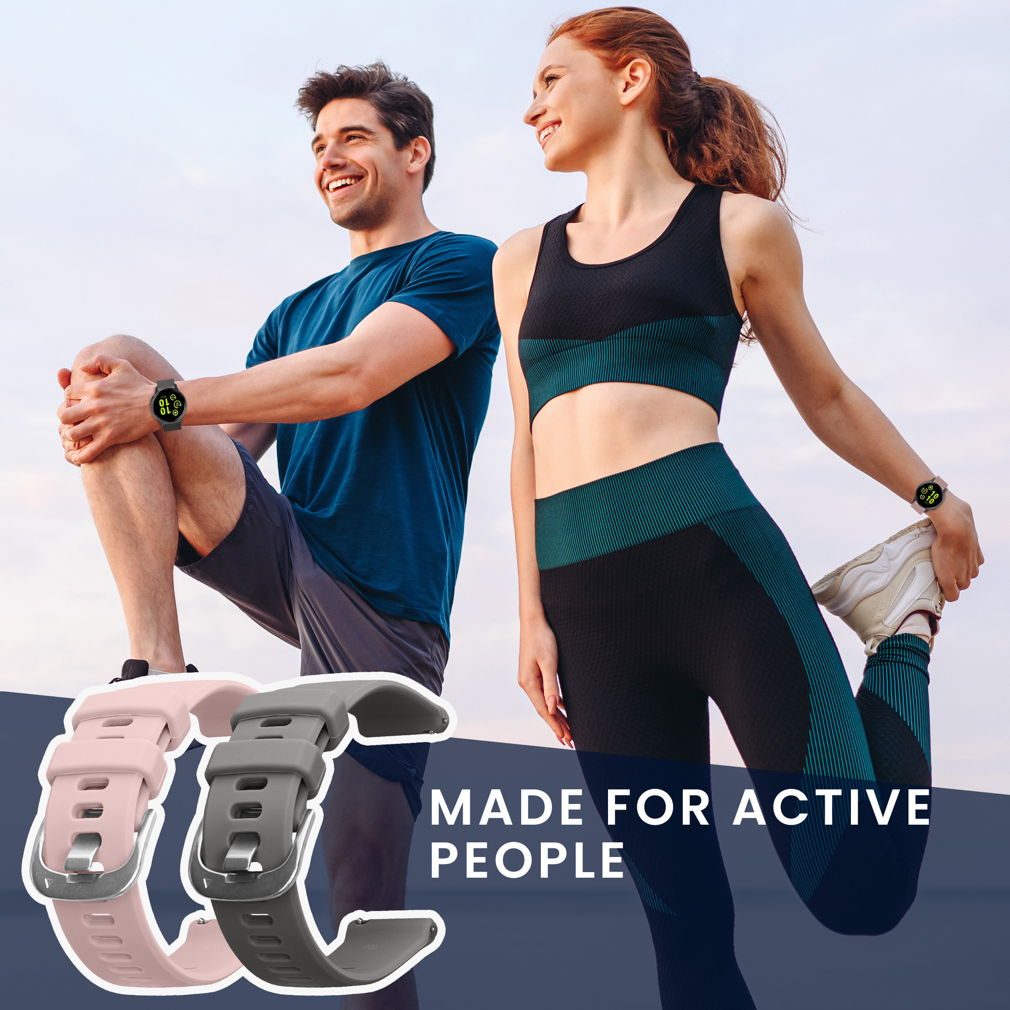 Řemínky pro Garmin vivoactive 5 / active 5 kwmobile silikonové - šedá / starorůžová