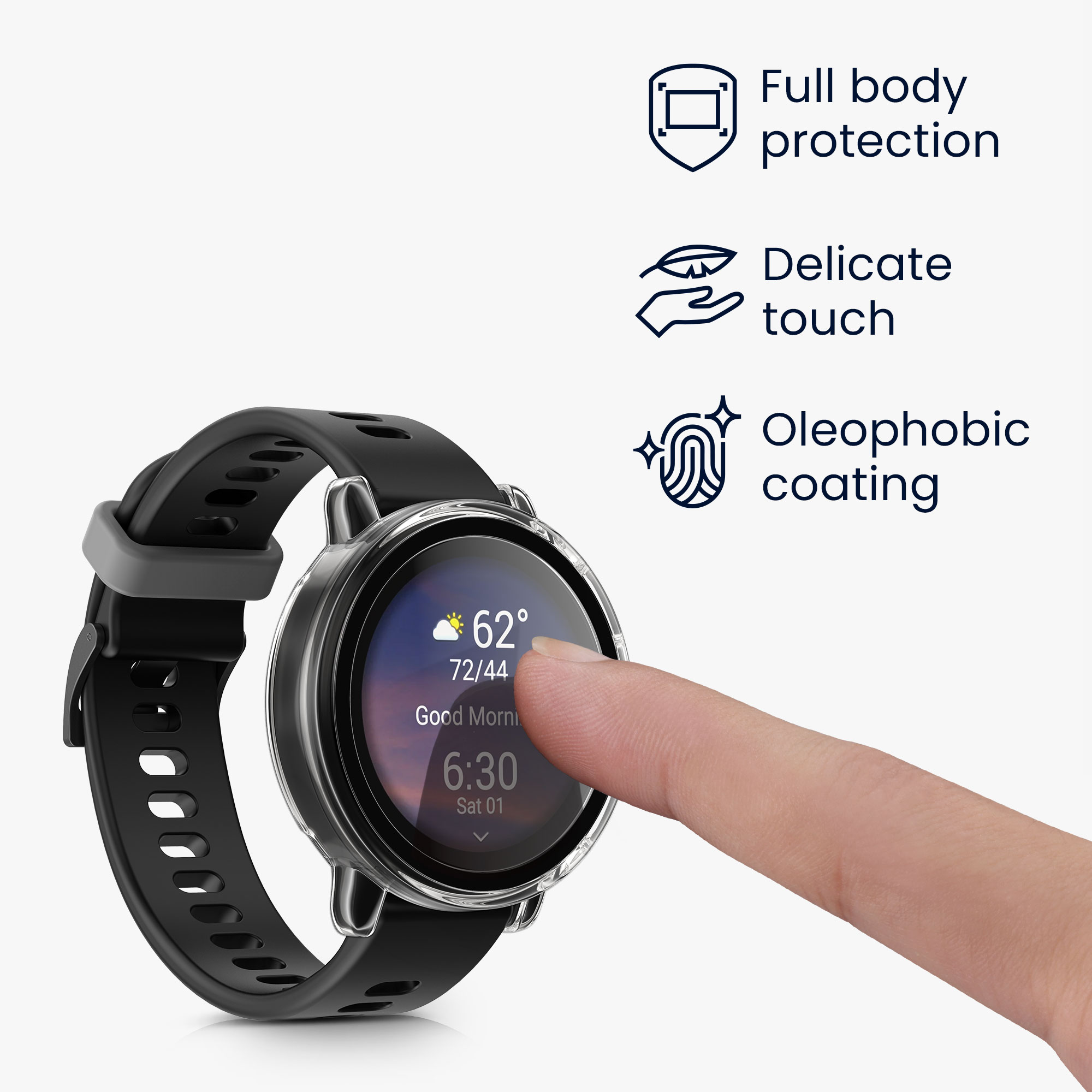 Rámeček se sklem kwmobile pro Garmin vivoactive 5 / active 5 - 2 ks, transparentní
