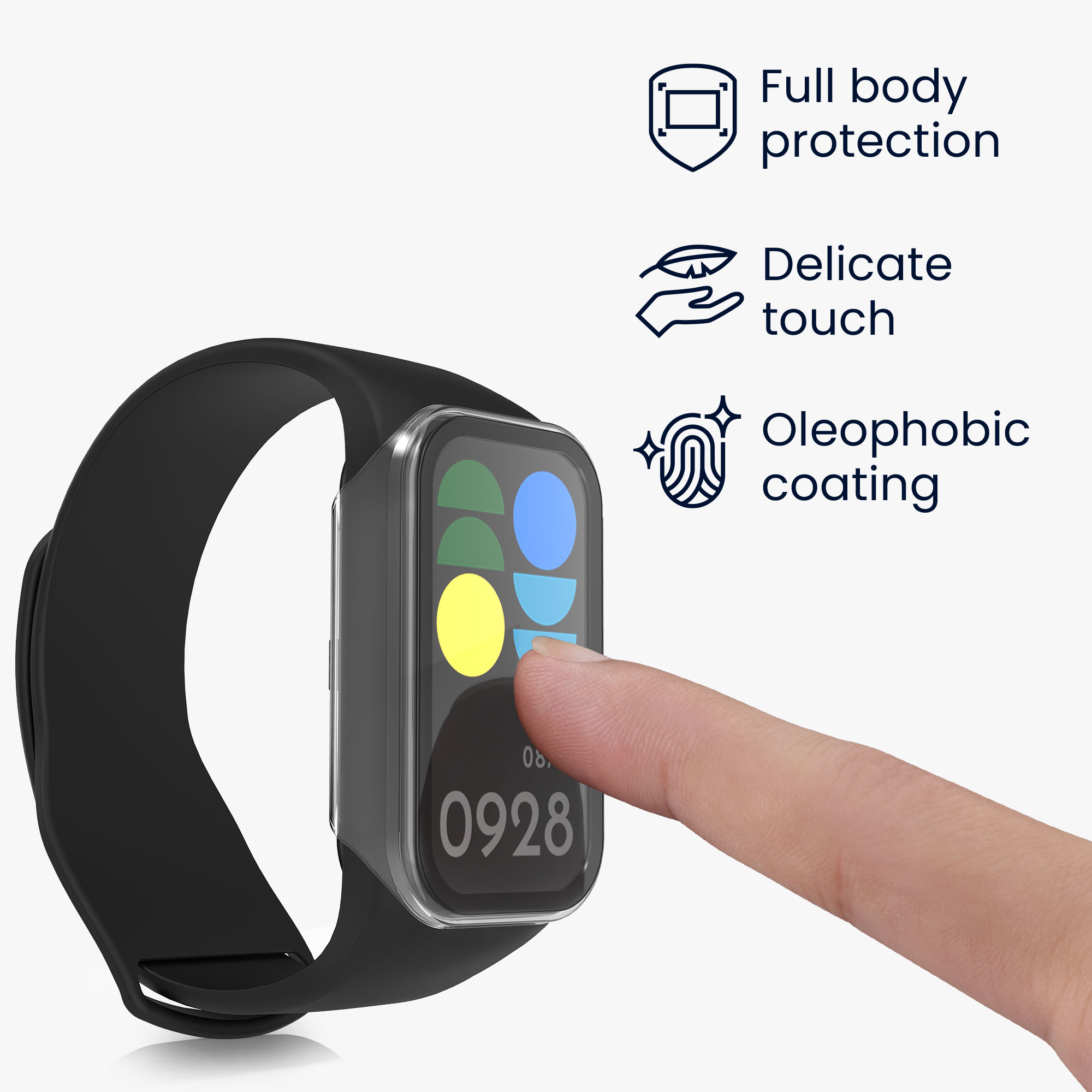 2x Ochranná fólie Xiaomi Smart Band 8 Active / Redmi Band 2 kwmobile - transparentní