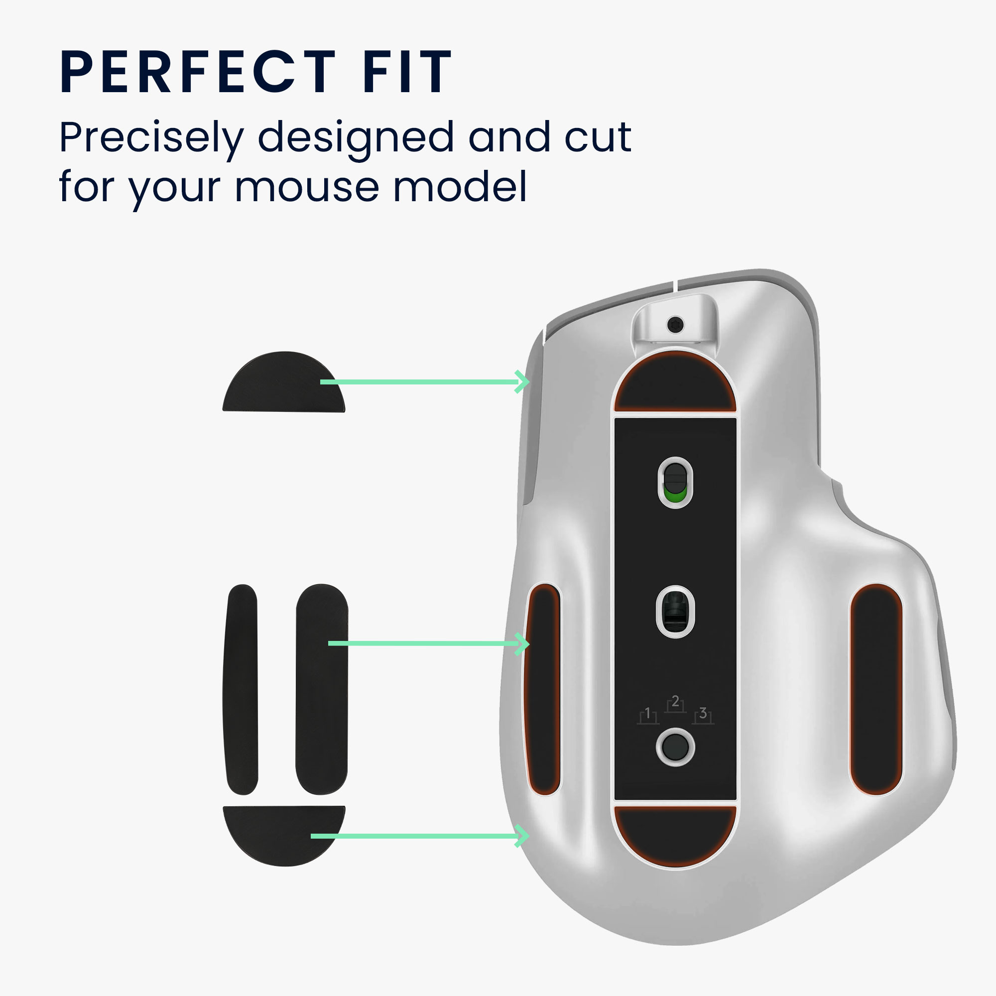Náhradní nožičky na myš pro Logitech MX Master 3 / 3S Computer Mouse Skates Sticker kwmobile - černá