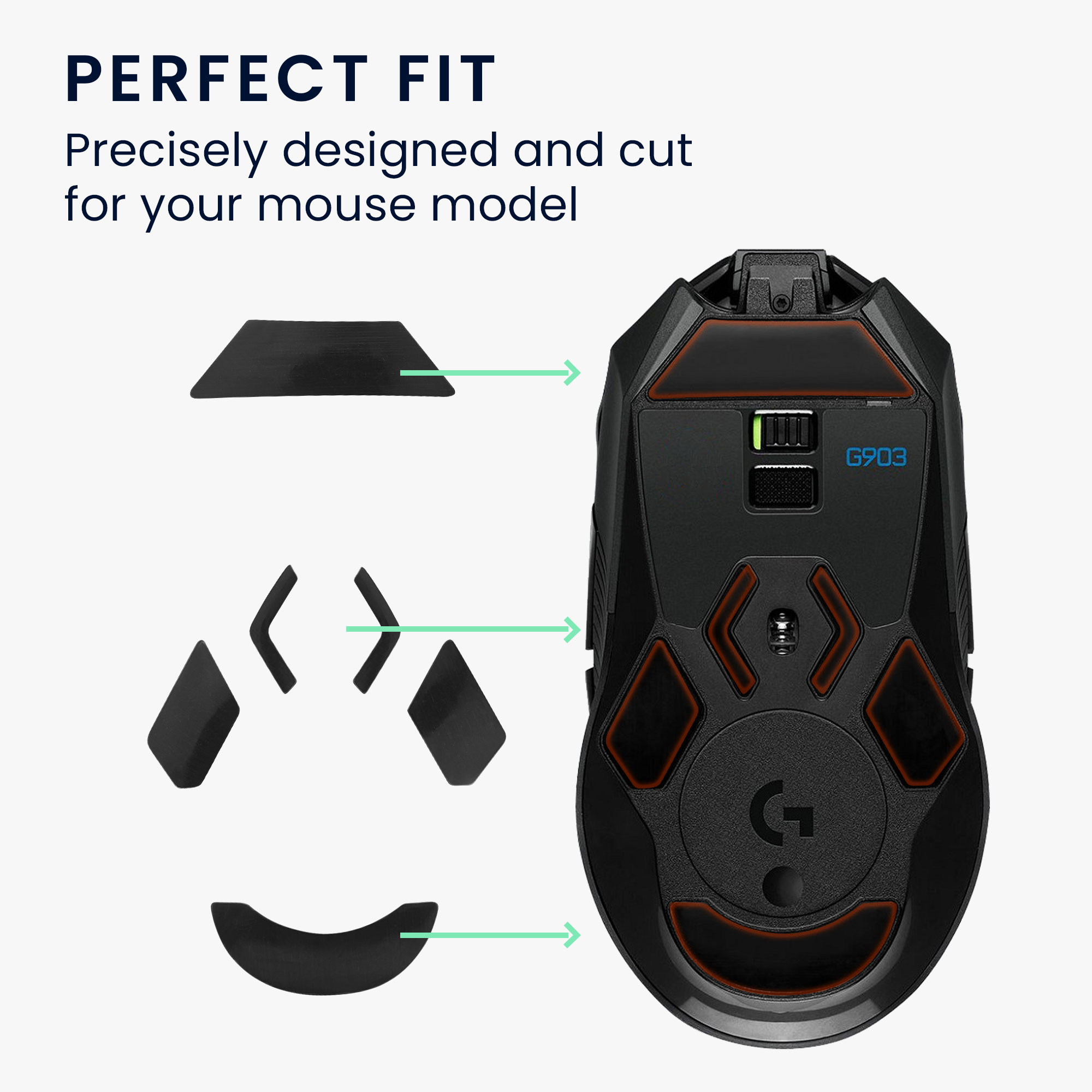 Náhradní kluzáky pro myš Logitech G903 kwmobile černé