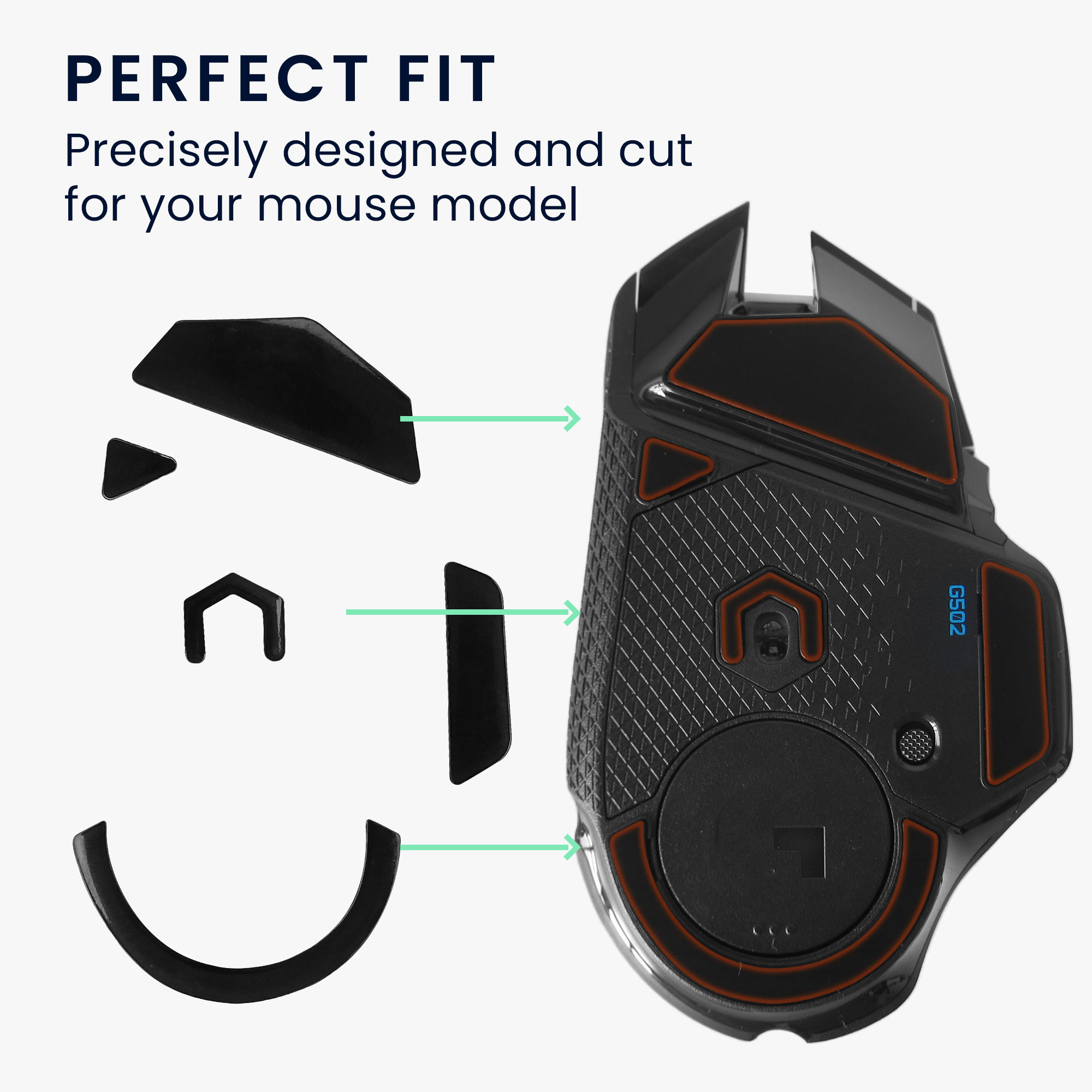 Náhradní kluzáky herní myš Logitech G502 wireless kwmobile černá
