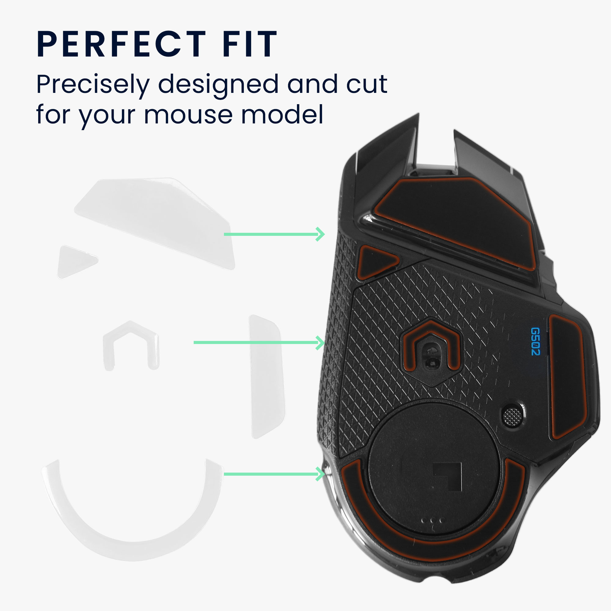 Náhradní kluzáky herní myš Logitech G502 wireless kwmobile bílá
