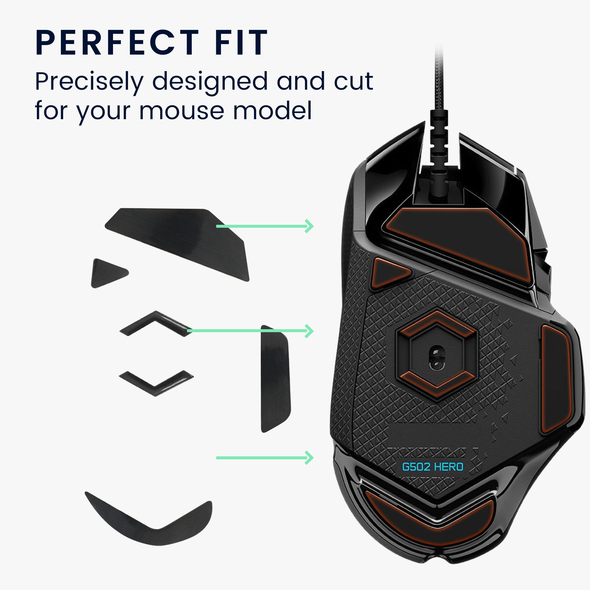 Náhradní kluzáky pro drátovou myš Logitech G502 kwmobile - černá