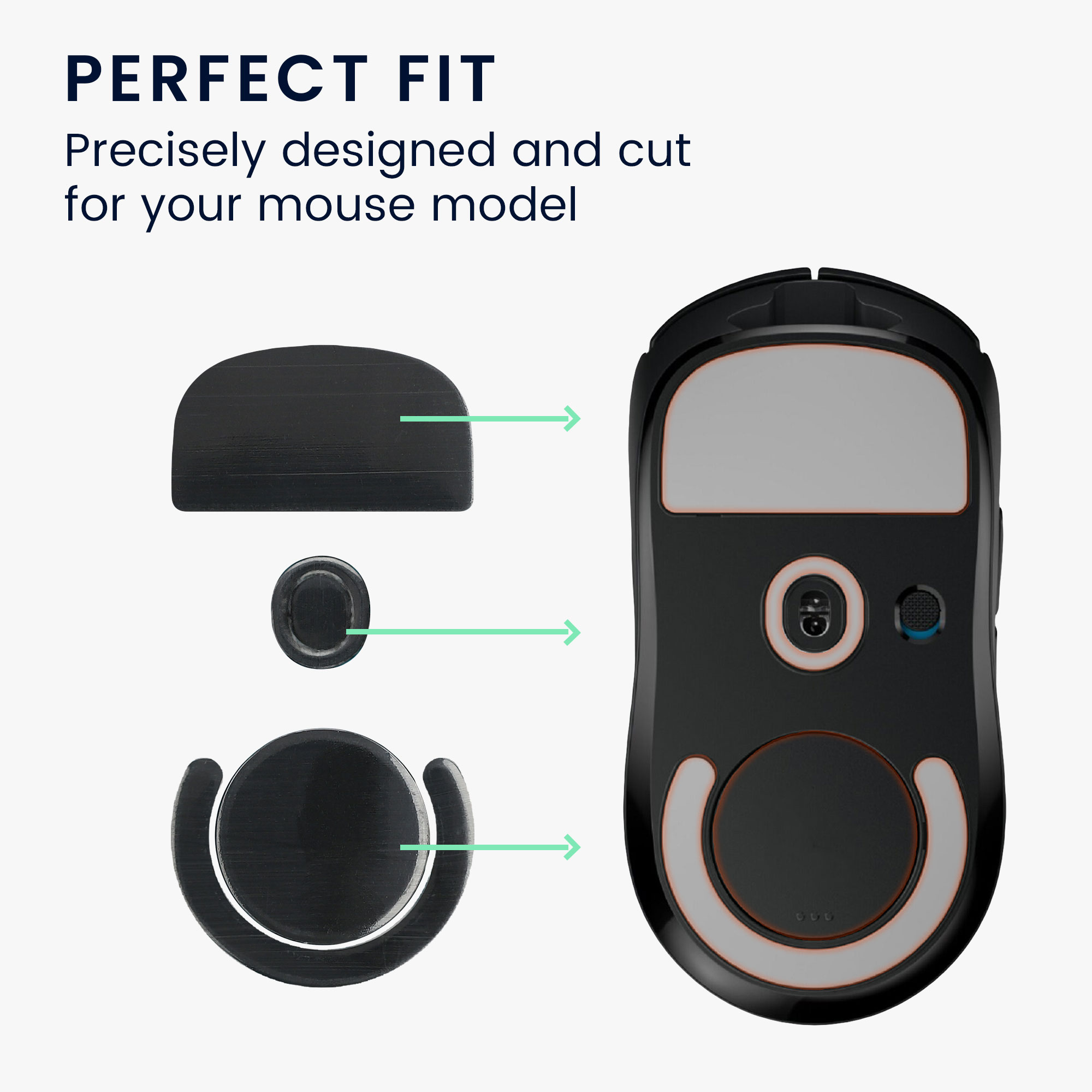 Náhradní nožičky na myš pro Logitech G PRO X Superlight 2 / Superlight 2 SE Computer Mouse Skates Sticker kwmobile - černá