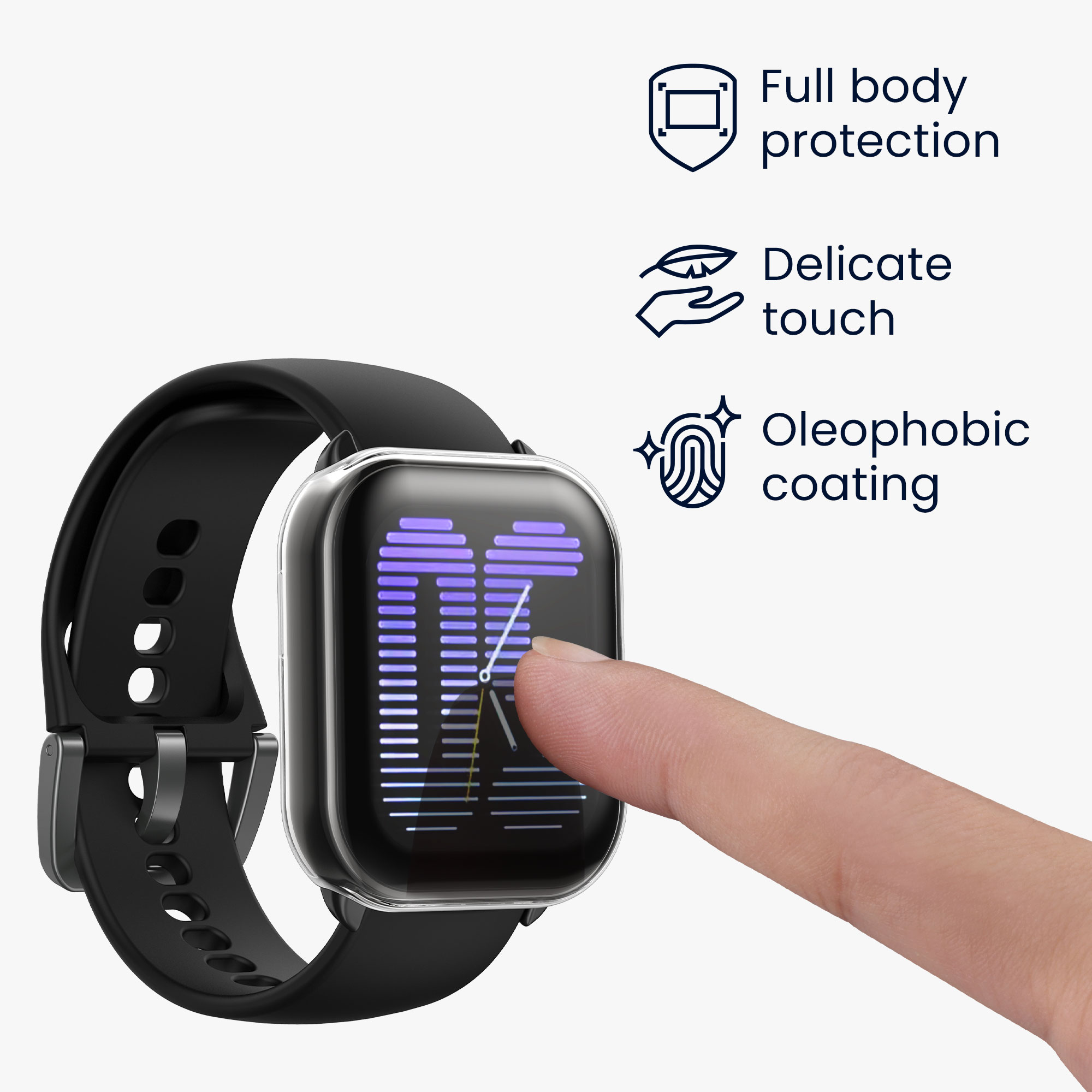 2x obal s ochranným sklem pro Amazfit Active (A2211) kwmobile silikonové - transparentní