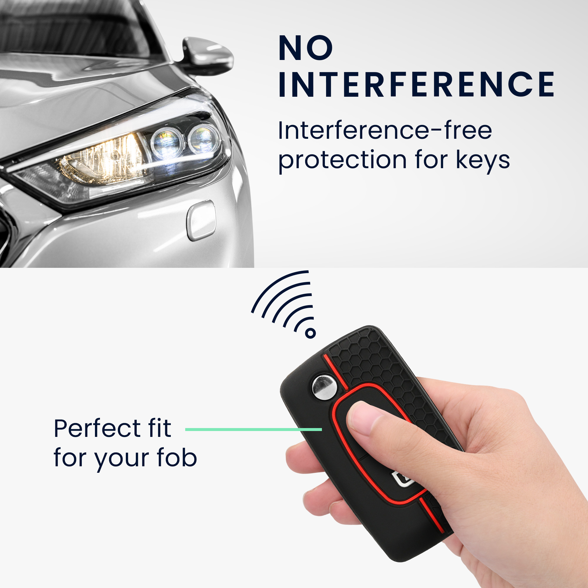 Pouzdro na klíč od auta Peugeot Citroen 2 Button Car Flip kwmobile - černá / červená