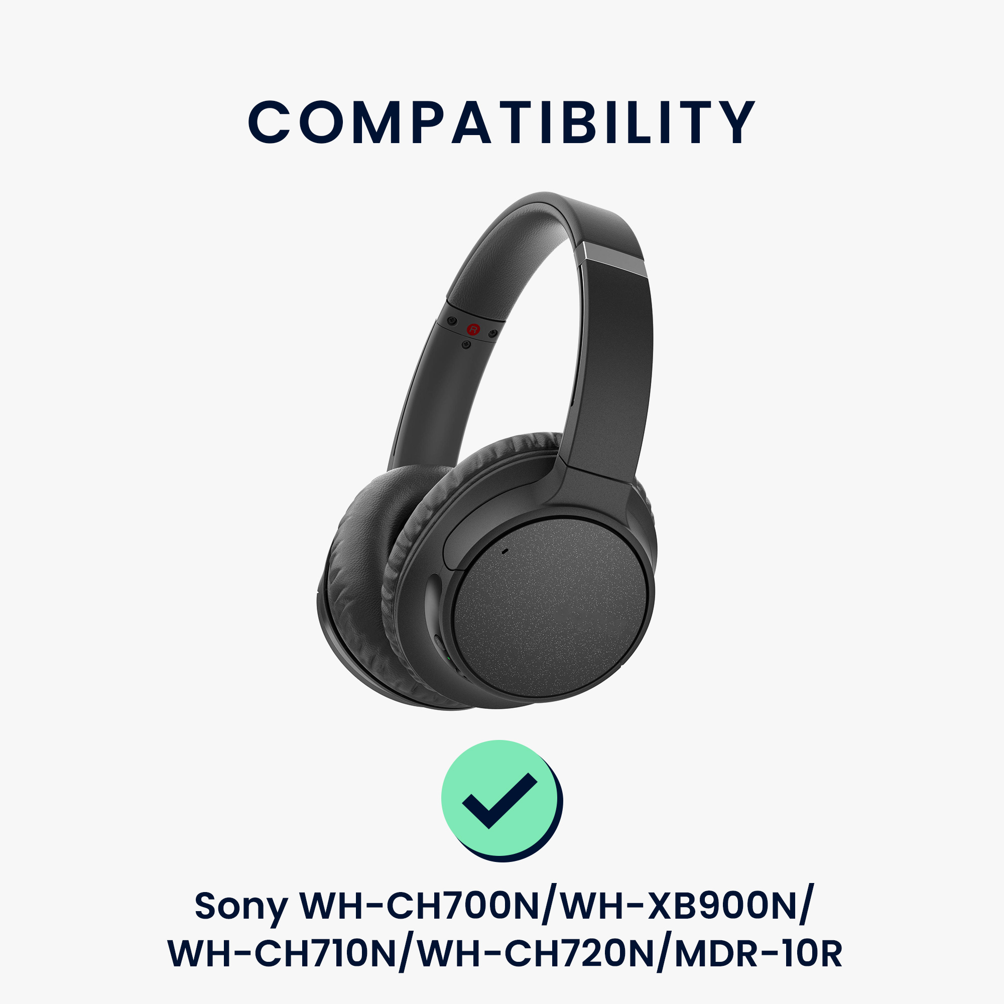 Náhradní náušníky kwmobile pro Sony WH-CH700N / WH-XB900N / WH-CH710N / WH-CH720N / MDR-10R - 2 ks - černá
