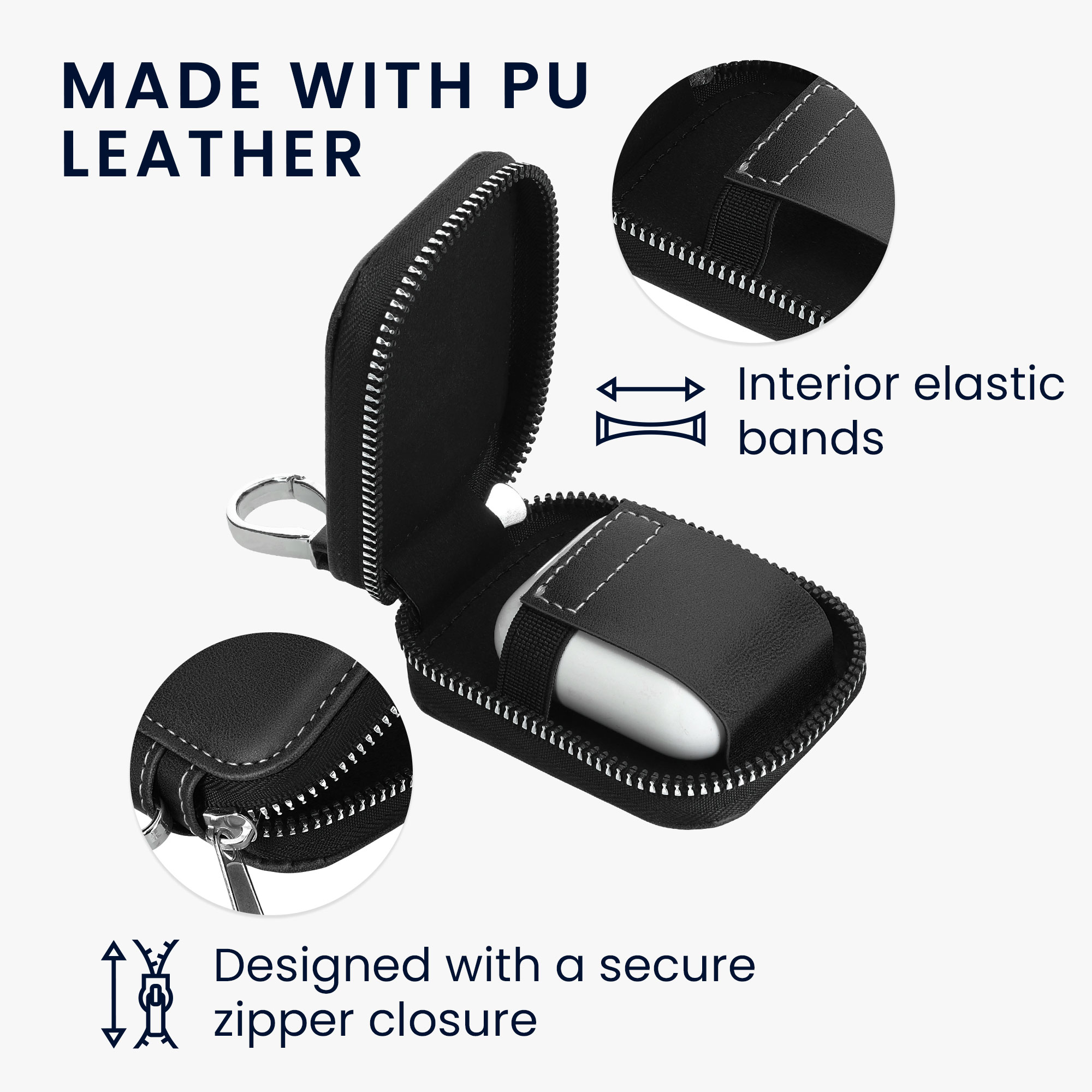 Pouzdro na sluchátka kwmobile pro in-ear Headphones - černá