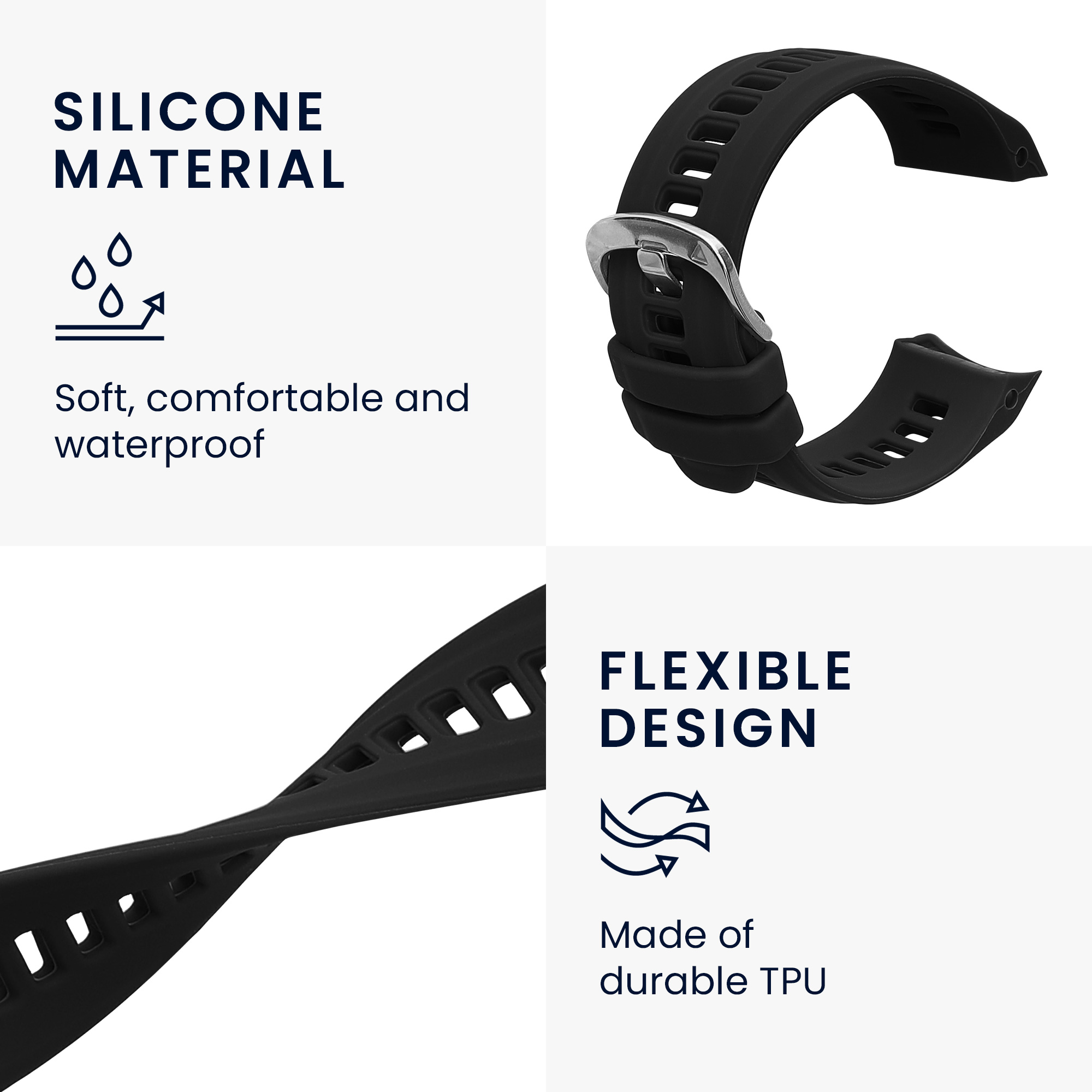 Řemínek na hodinky kwmobile Garmin Instinct 2S Watch Strap - černá
